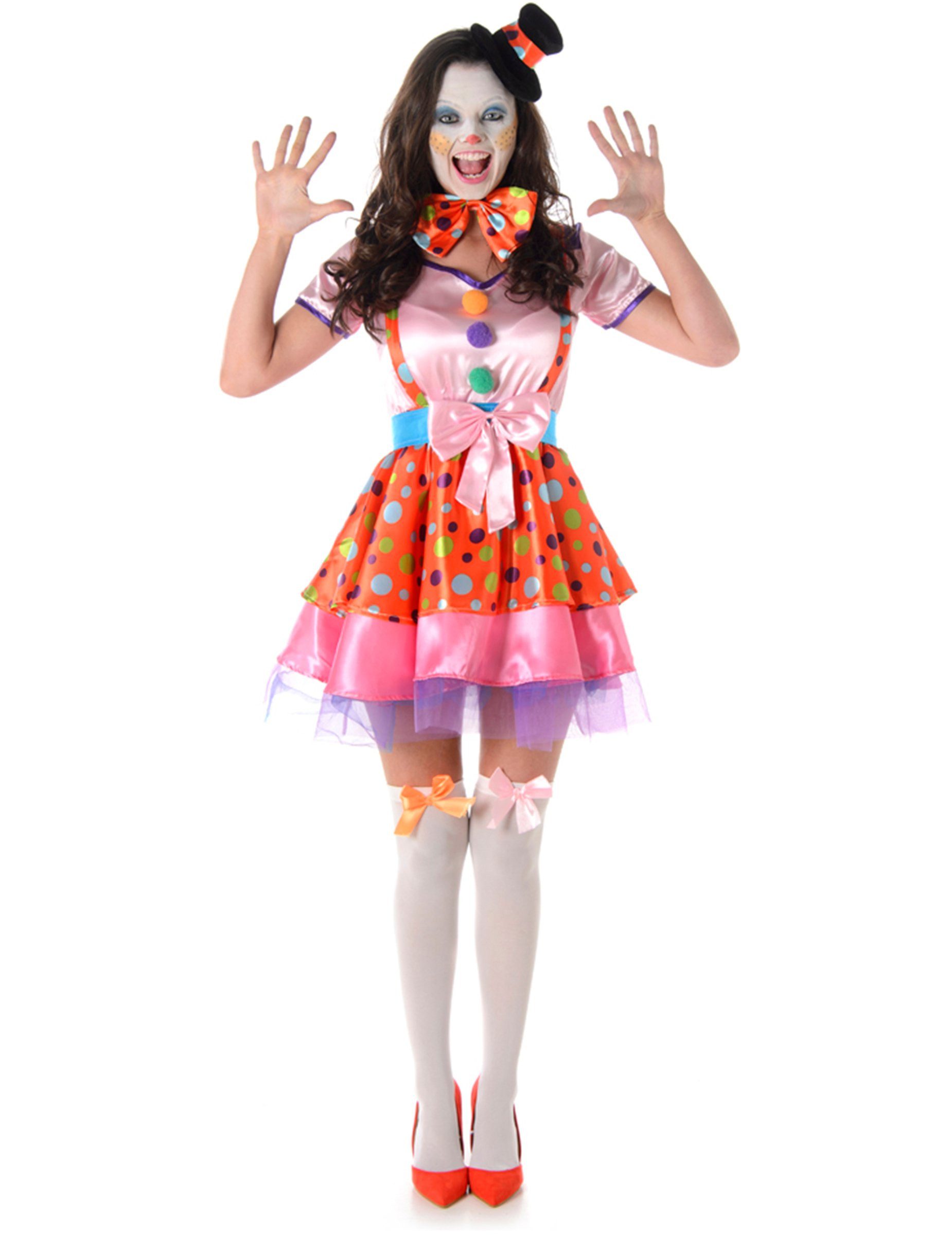 REDSUN Clown-Kostüm Clown-Damenkostüm Zirkus bunt