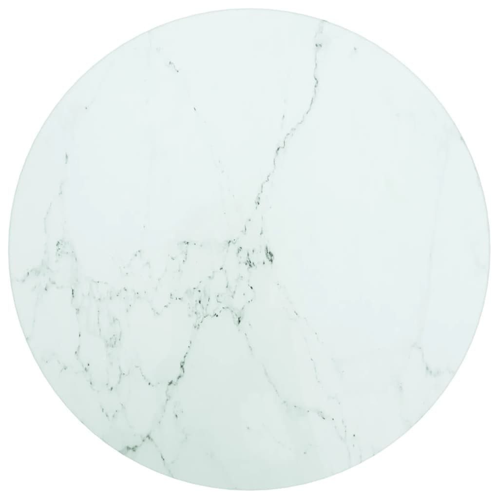 furnicato Tischplatte Esstischplatte 30 x 0,8 cm in Weiß aus gehärtetem Glas mit (1 St), Pflegeleichte Tischscheibe mit Marmor-Optik für das Wohnzimmer