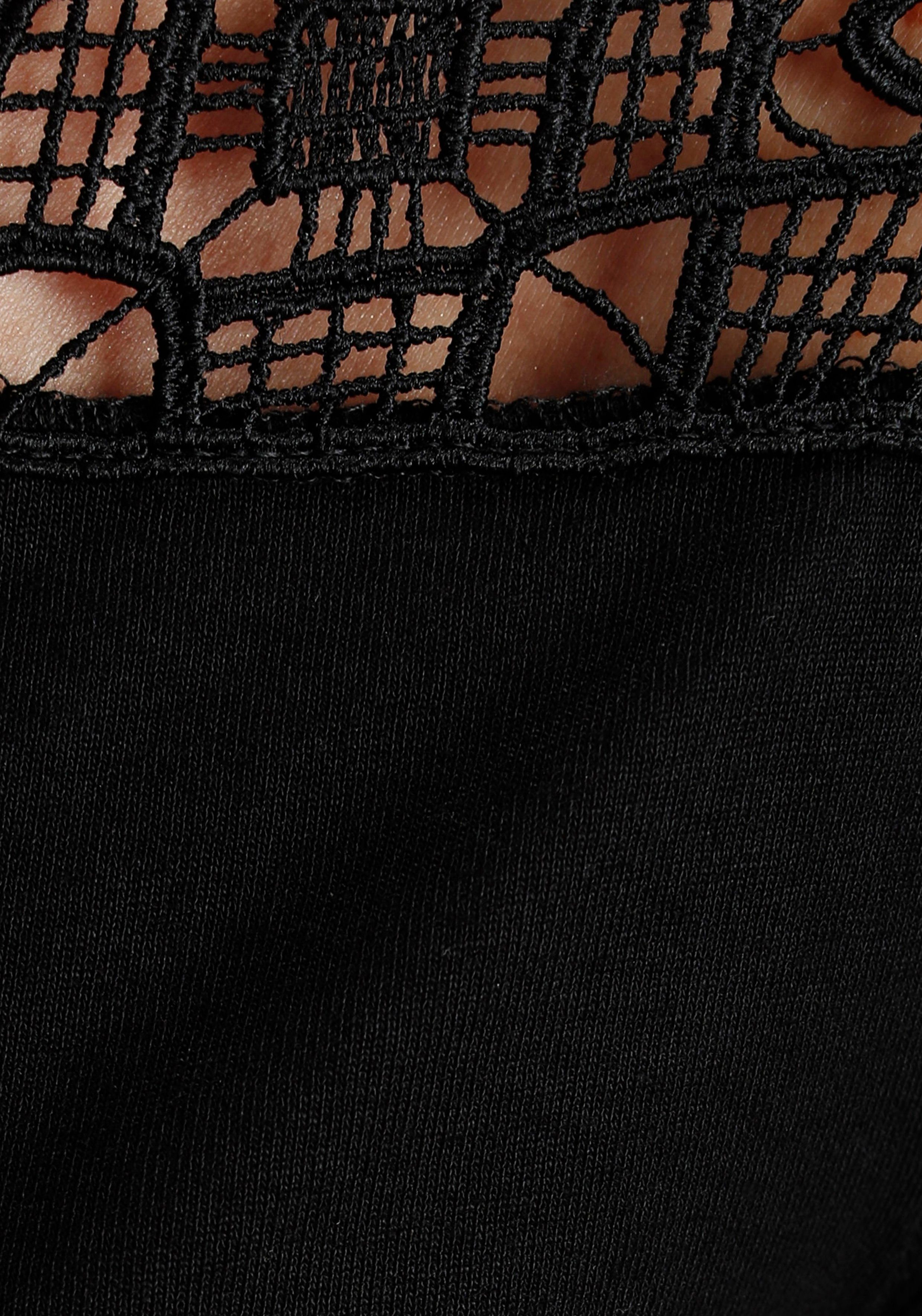V-Ausschnitt T-Shirt Melrose schwarz mit