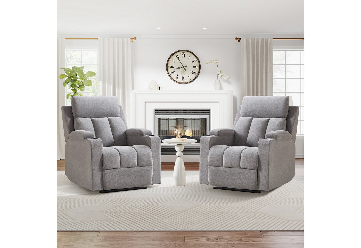 CANMOV Relaxsessel Canmov Fernsehsessel mit Liegefunktion,TV Sessel, Ruhesessel (2-St), Manueller Relaxsessel mit Verstellbarer Rückenlehne und Fußstütze
