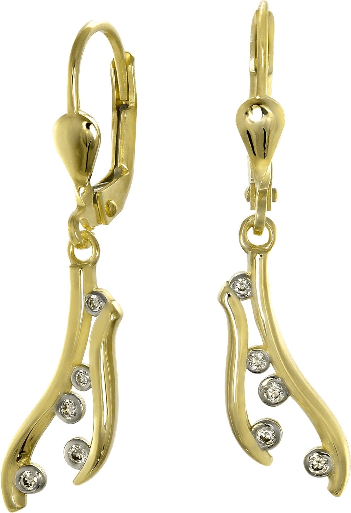 GoldDream Paar Ohrhänger GoldDream Ohrhänger Ranke Zirkonia weiß (Ohrhänger günstig online kaufen