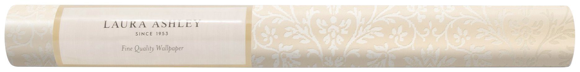 LAURA ASHLEY Vliestapete Annecy natur, glatt, botanisch, FSC® zertifiziert, mit lebhaftem Druck, 10 Meter Länge