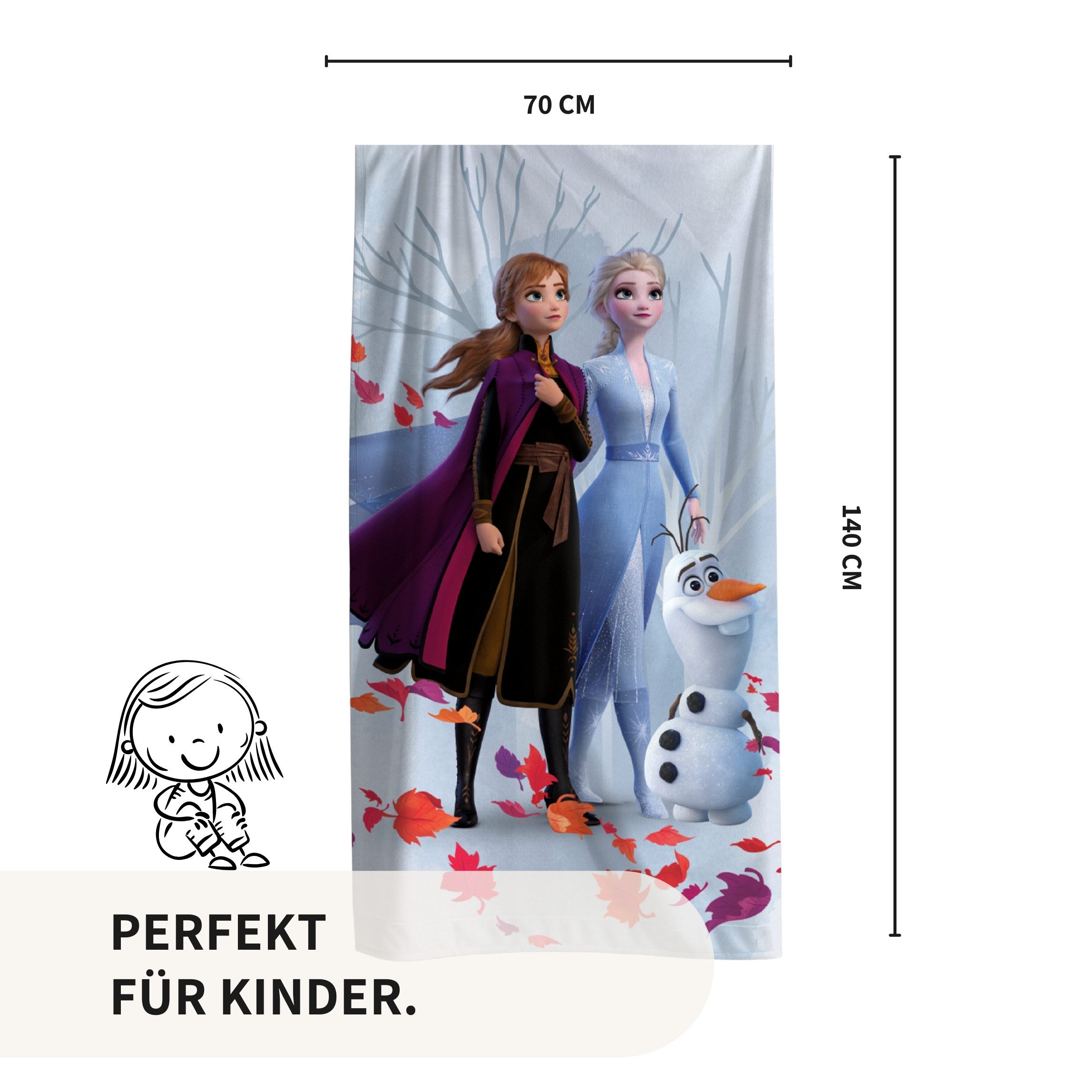 MTOnlinehandel Badetuch Anna & Elsa, 70x140cm, Geschenk für Mädchen, 100% B günstig online kaufen