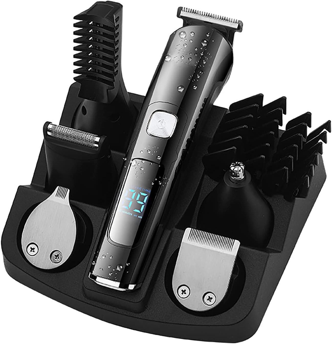 SinLaw Haarschneider 11in1 Haarschneider Herren, Barttrimmer, Nasen-/Körperhaartrimmer, Wasserdicht, austauschbare Köpfe, USB aufladbar, Scherkopf-Set
