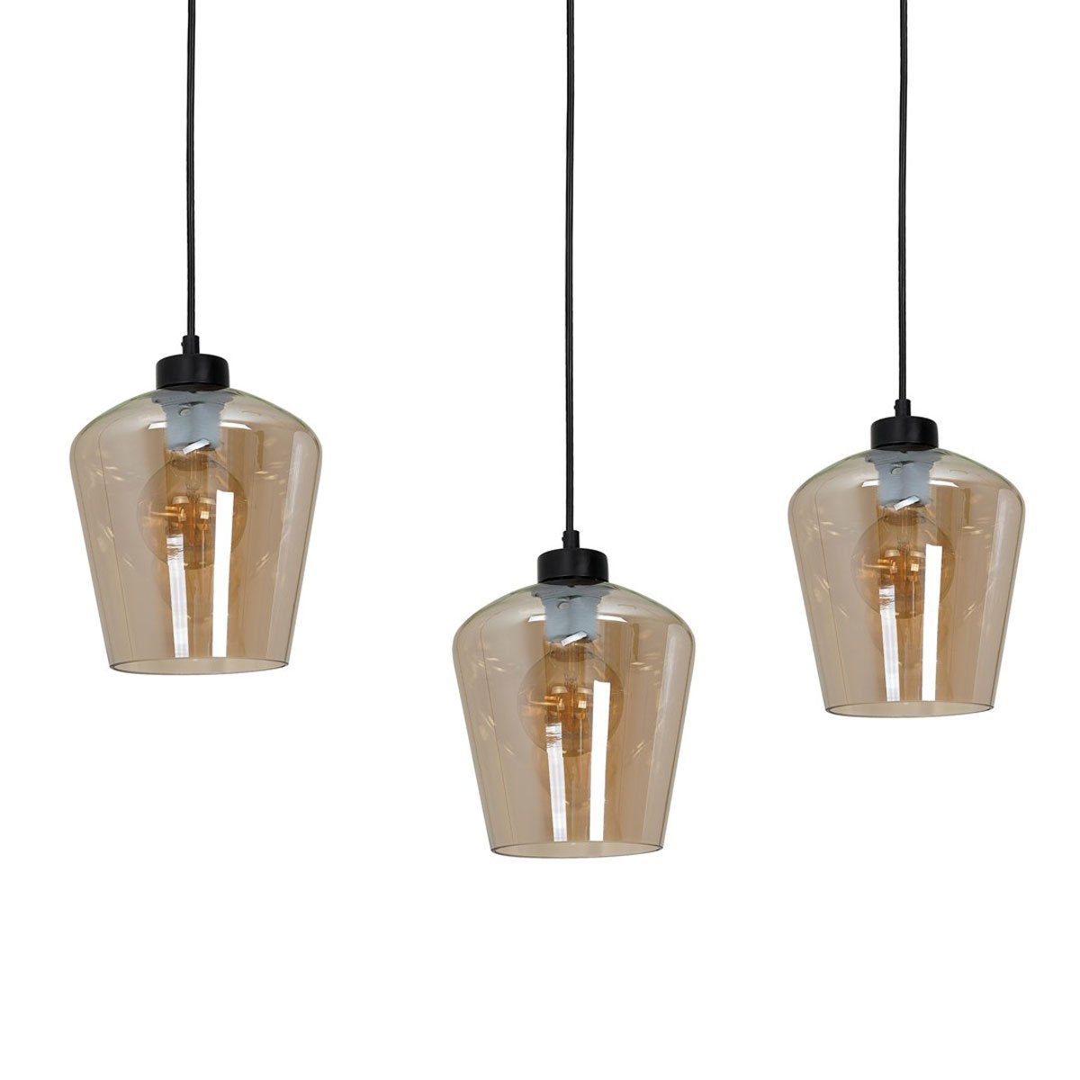Kiom Pendelleuchte Hängeleuchte Cabot amber inklusive, 3 cm, 60 Lampenschirme Stylische abhängig Leuchtmittel Bernsteinglas, Leuchtmittel E27 aus nicht x