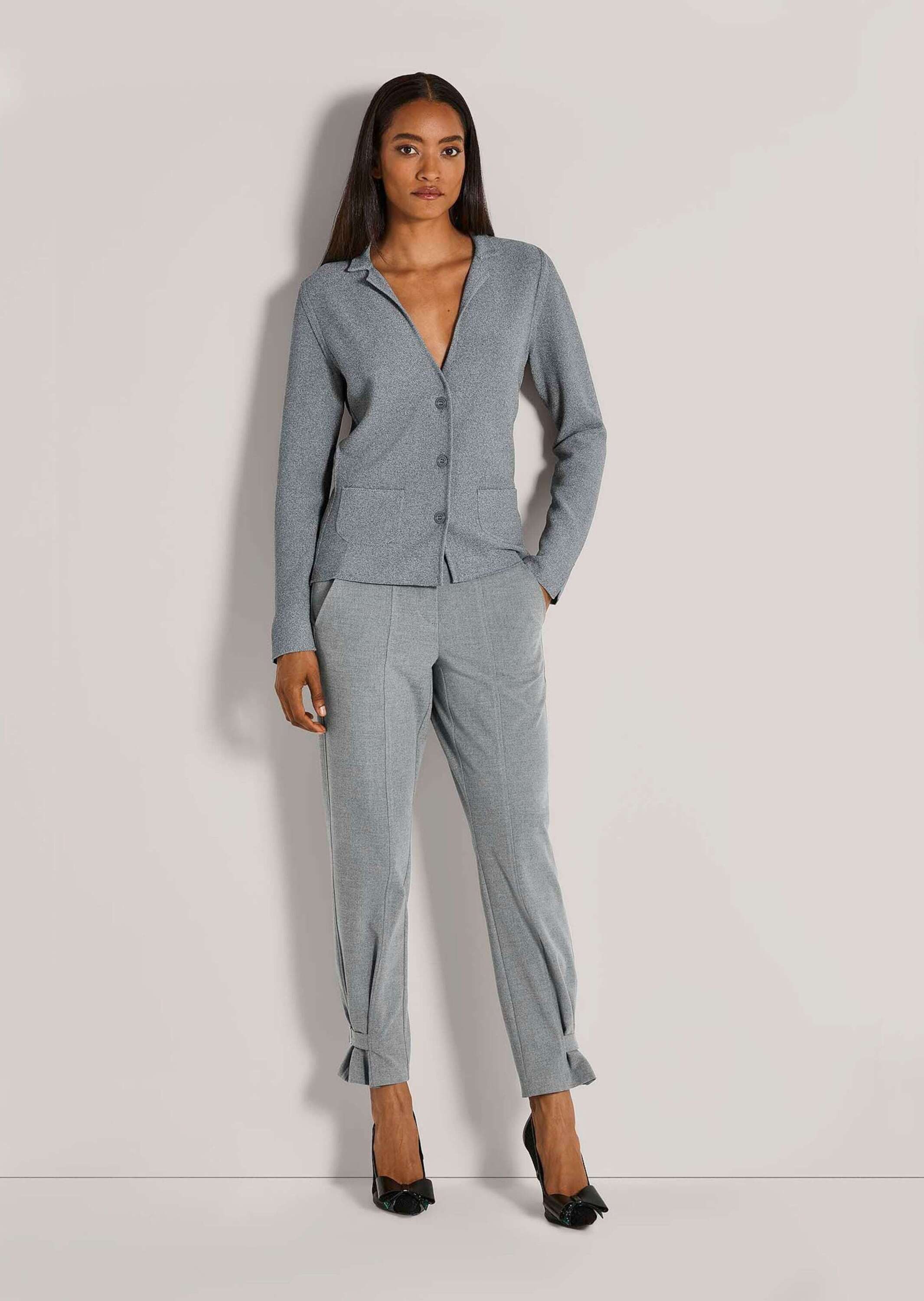 MADELEINE Strickjacke Sportiver Blazer mit Stehkragen Viskoseblazer mit auf günstig online kaufen