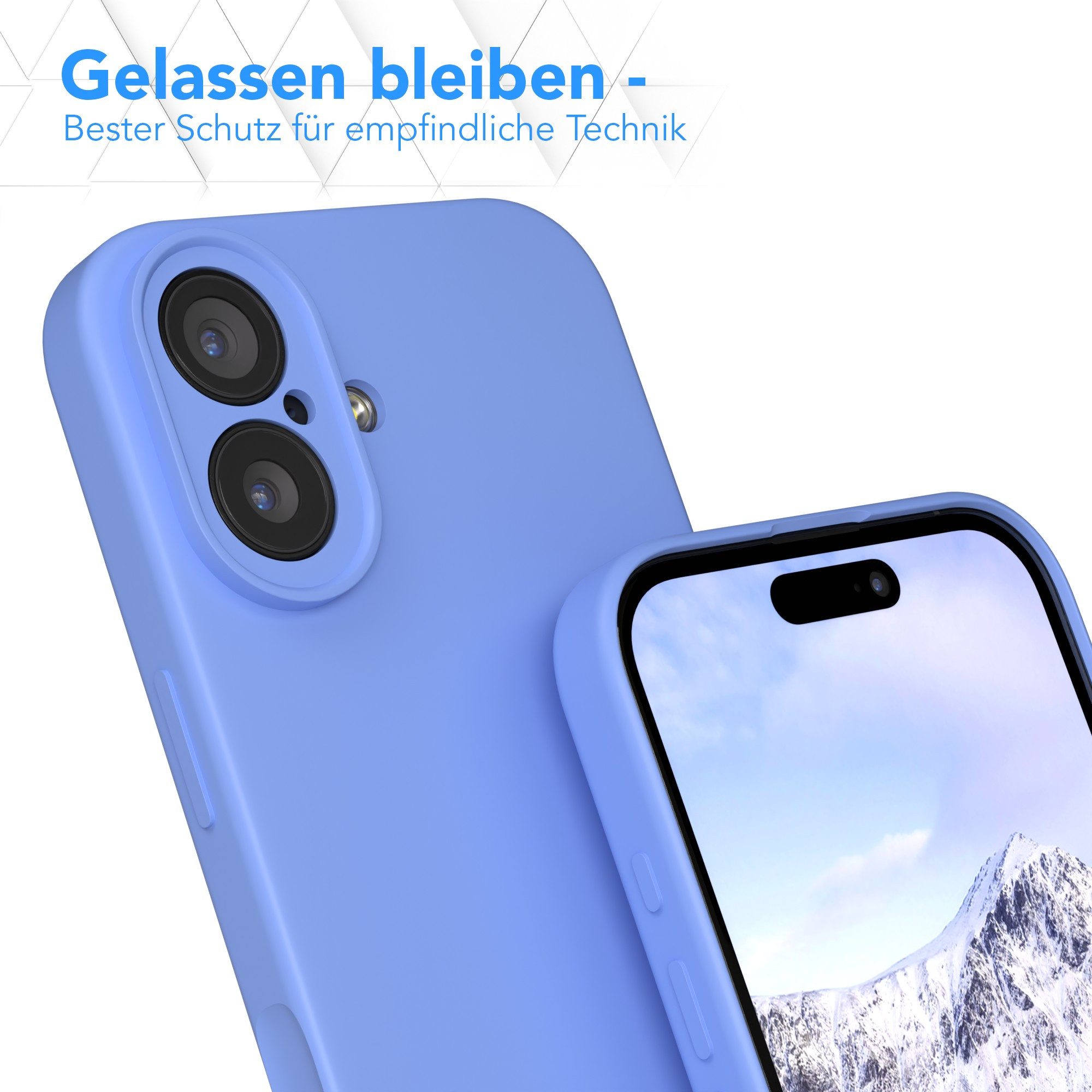 EAZY CASE Handyhülle für Apple iPhone 17 Hülle Silikon 6,3 Zoll, Silikon Schutzhülle mit Kameraschutz kratzfest Back Cover Ultramarin – Bild 4 von 5