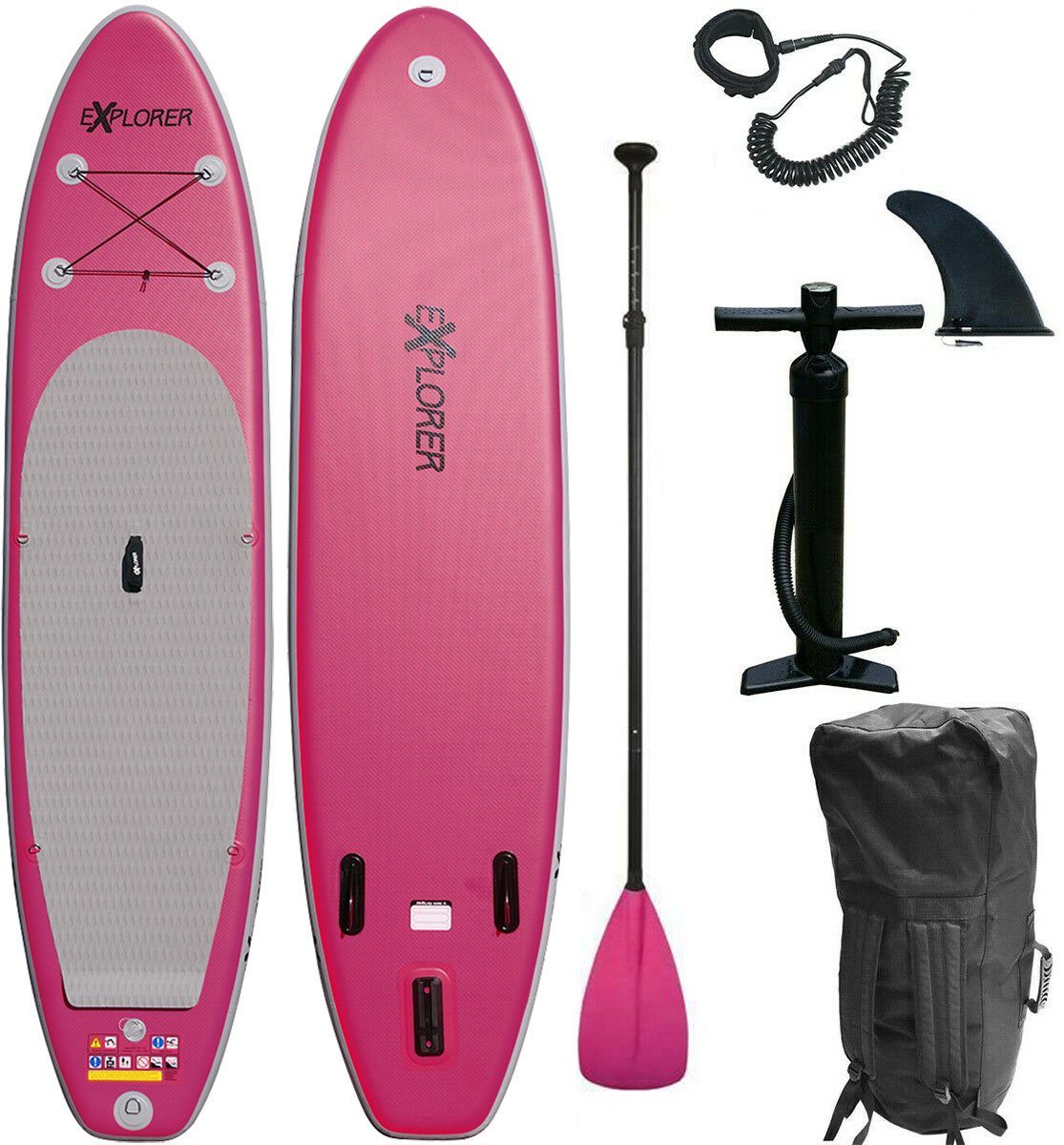 EXPLORER Inflatable SUP-Board EXPLORER 320, (mit Paddel, Pumpe und Transportrucksack)