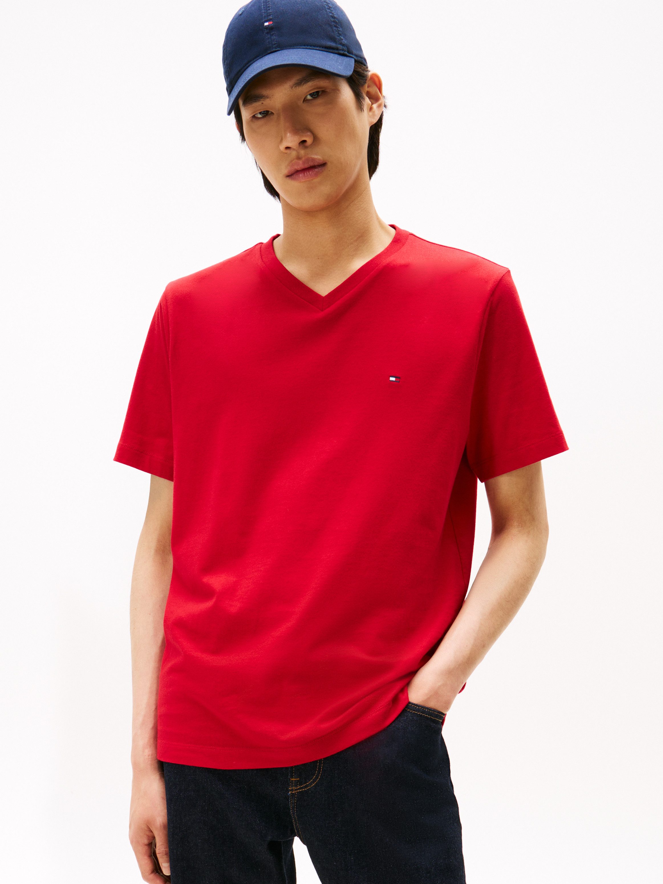 Tommy Hilfiger V-Shirt ESSENTIAL V-NECK unifarben, casual, regular fit, Bau günstig online kaufen