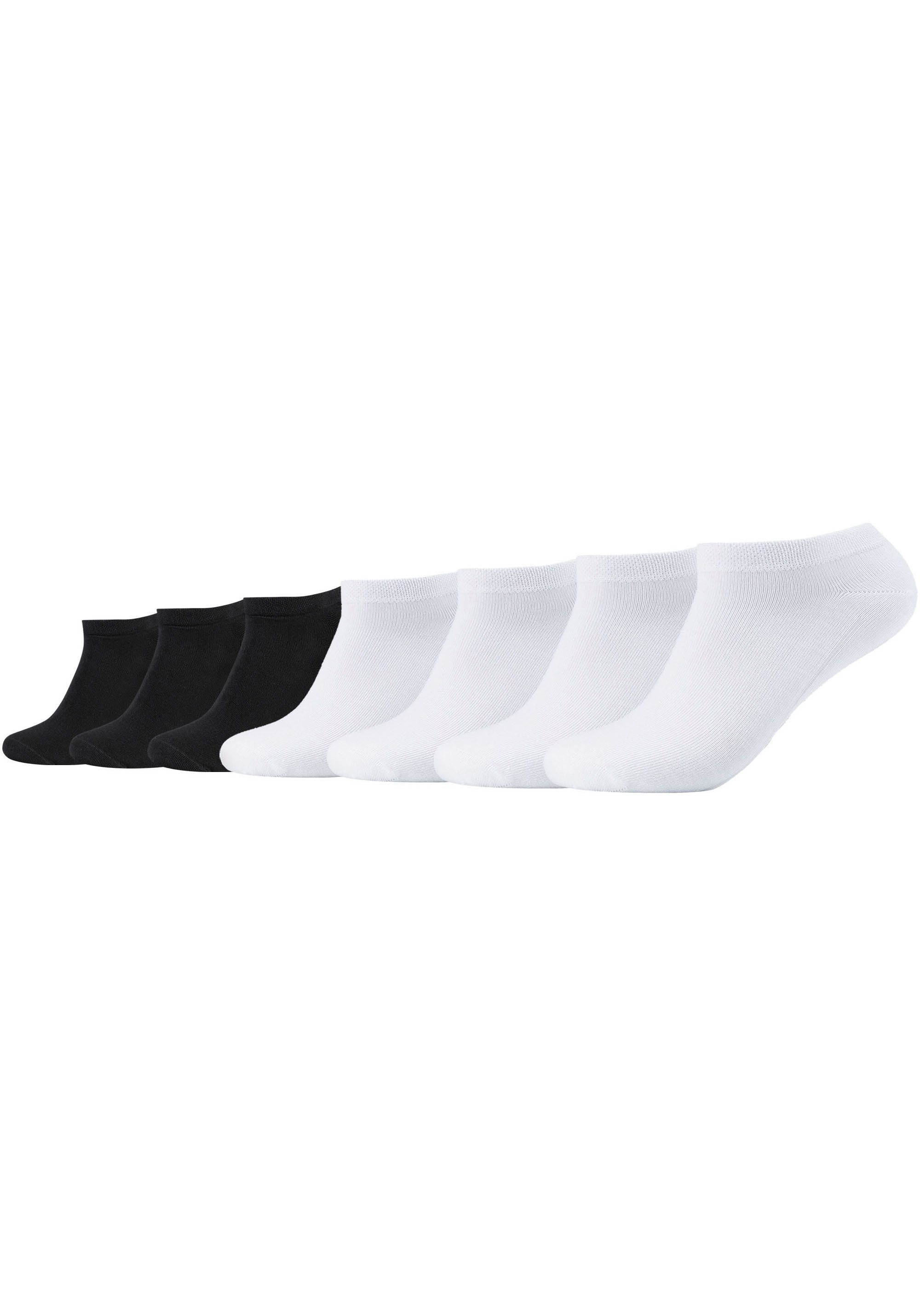 Camano Sneakersocken (Packung, 7-Paar) Mit weiß-schwarz Komfortbund drückende weichem ohne Nähte