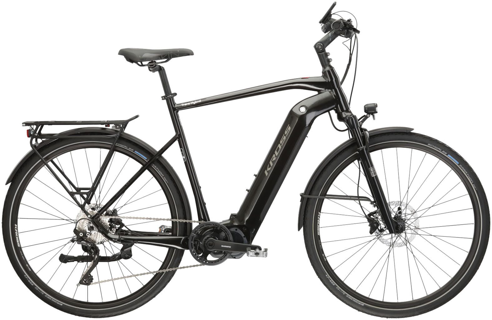 Kross E-Bike Trekkingrad E-Trekkingrad Trans Hybrid 6.0 28 Zoll schwarz, 10 Gang Shimano DEORE XT T8000 Schaltwerk, Kettenschaltung, Mittelmotor, 630 Wh, Pedelec, Elektrofahrrad für Herren