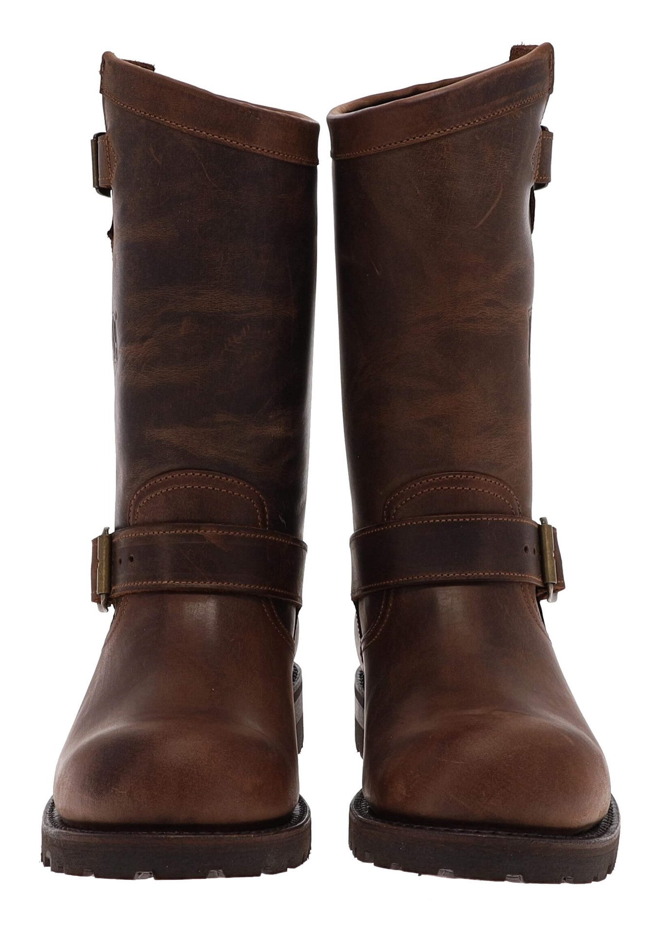 Mayura Boots MB018 Braun Bikerboots Unisex Rahmengenäht Bikerstiefelette