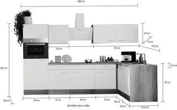 RESPEKTA Winkelküche Oliver, Breite 280 cm, wechselseitig aufbaubar