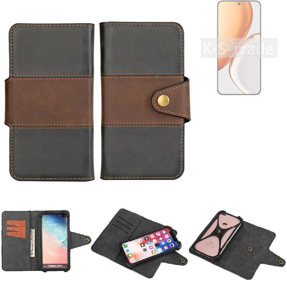 K-S-Trade Handyhülle für Honor X70, Handyhülle Schutzhülle Hülle Bookstyle Wallet-Case Bumper