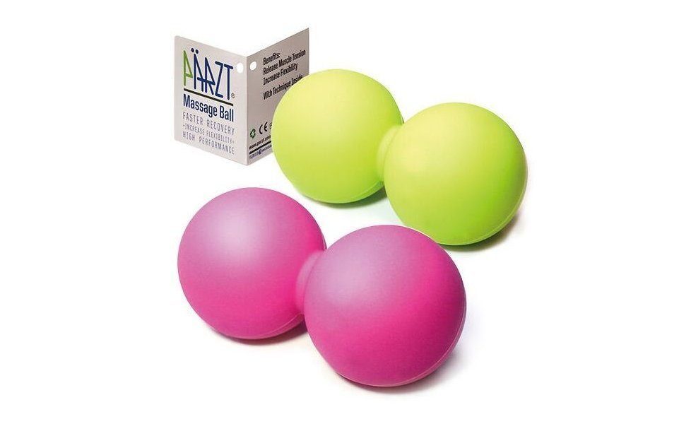 omeo Massageball Doppel Massageball Muskelentspannung Faszienball grün oder pink