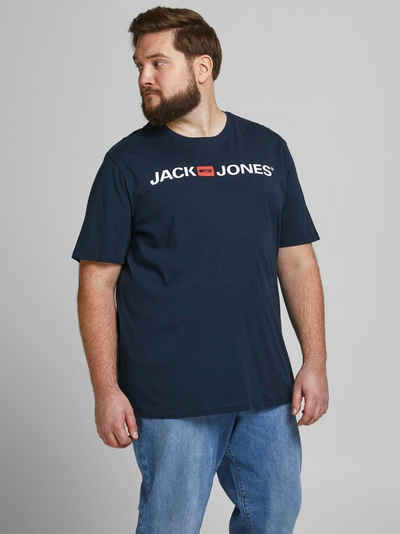 Jack & Jones T-Shirt JJECORP Print Kurzarm CREW NECK T-Shirt Plus +Size (1-tlg) 3663 in Navy