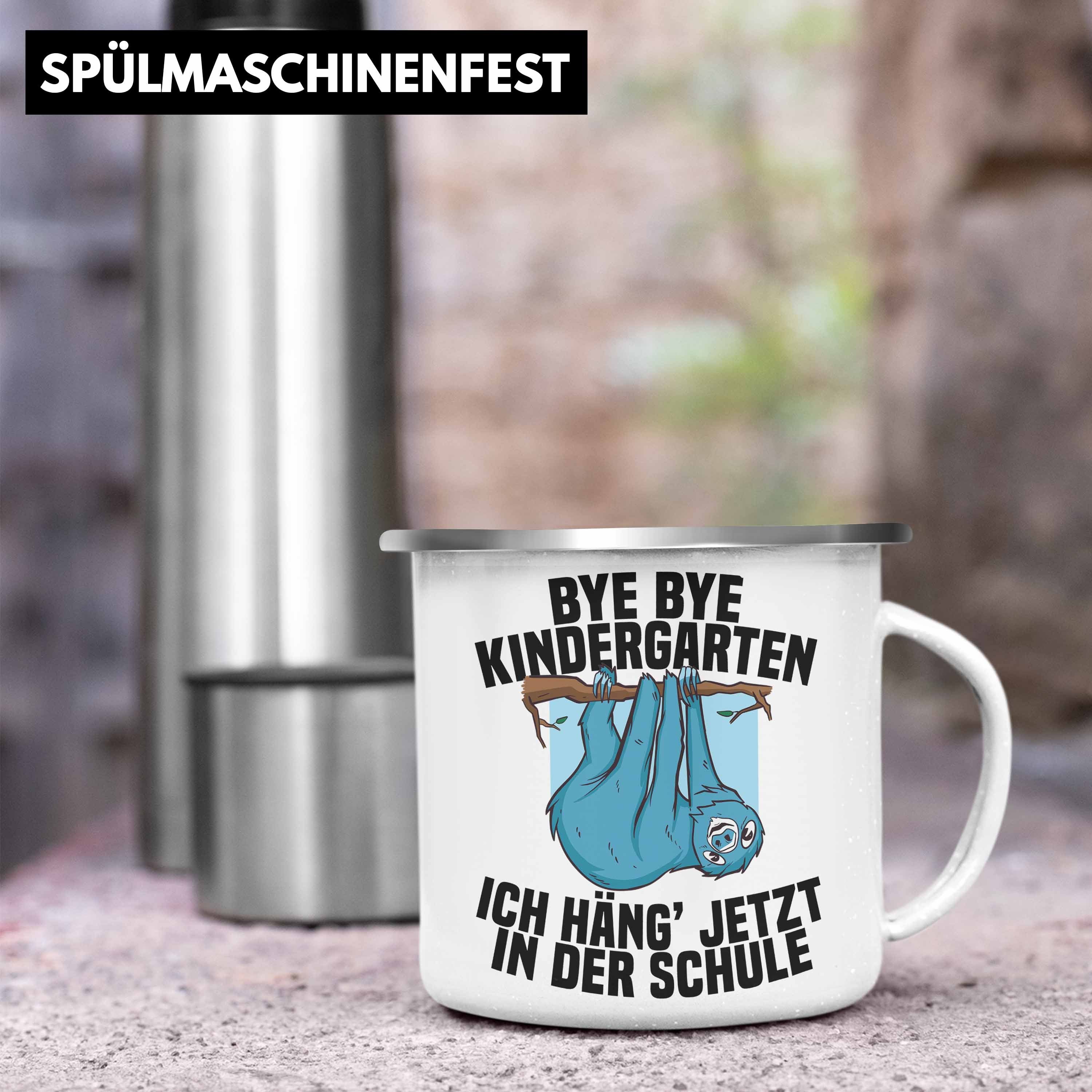 Mädchen Erster Idee Kita Schulanfang - Silber Schultag Tasse Emaille Trendation Jungen Trendation Thermotasse Abgänger Einschulung Schulstart 2022 Geschenk