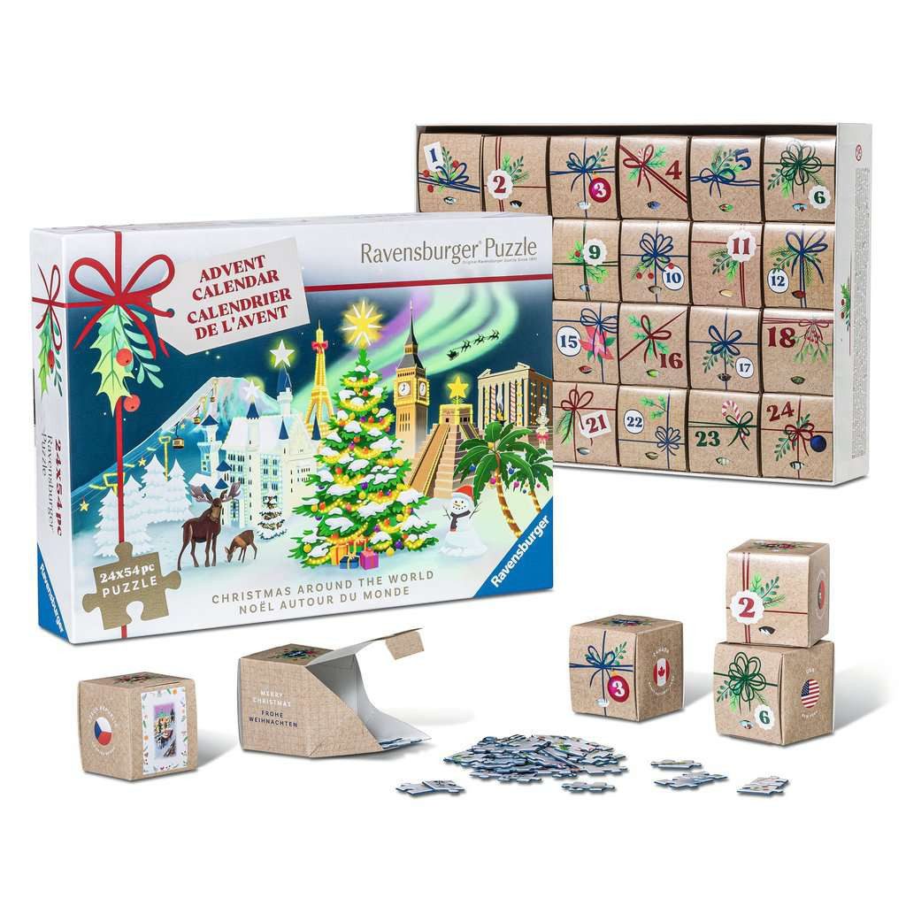 Ravensburger Verlag GmbH Puzzle Ravensburger Puzzle-Adventskalender – 24 Motive je 54 Teile, 54 Puzzleteile