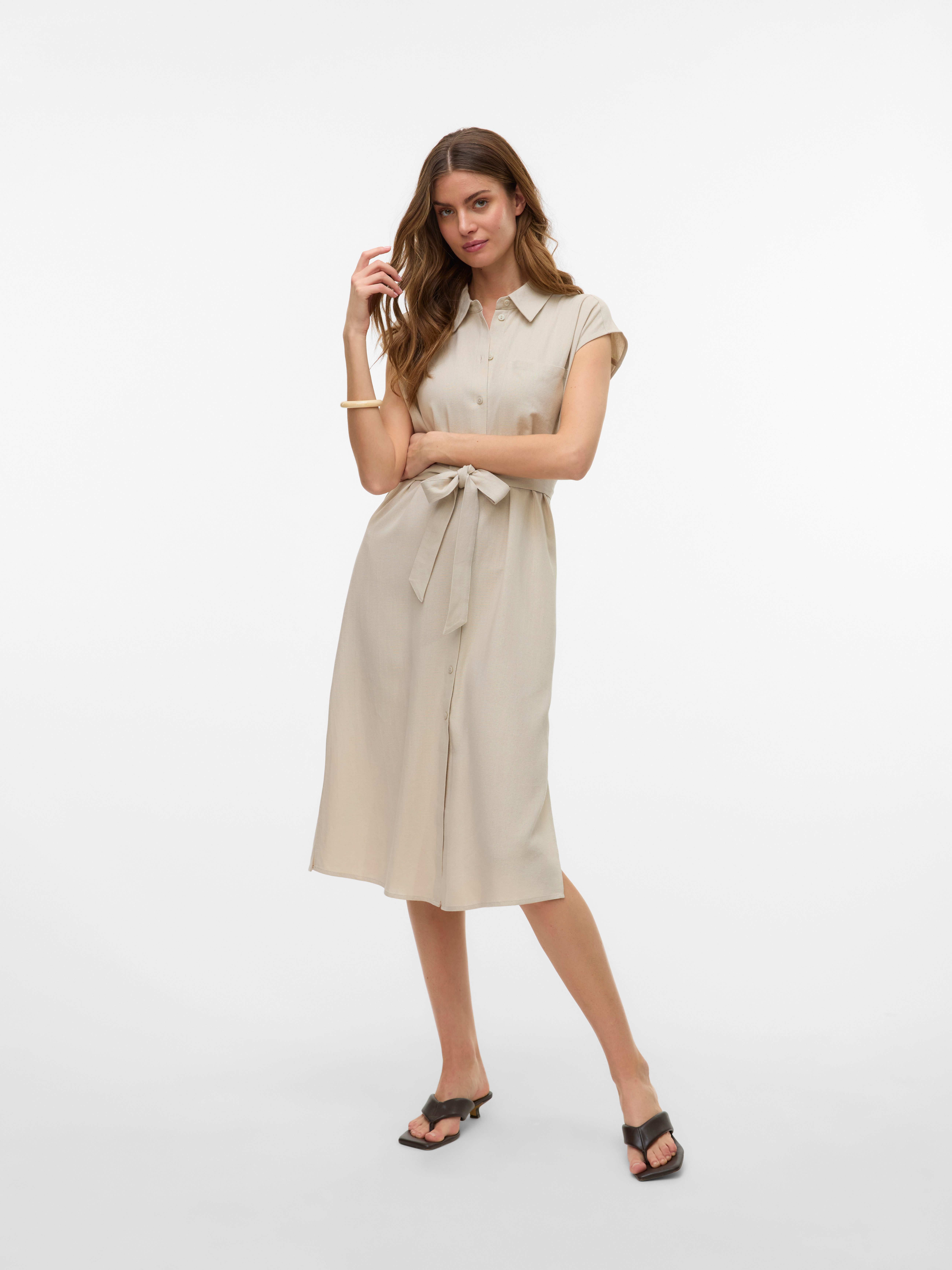 Vero Moda Sommerkleid VMMYMILO SL CALF SHIRT DRESS WVN GA