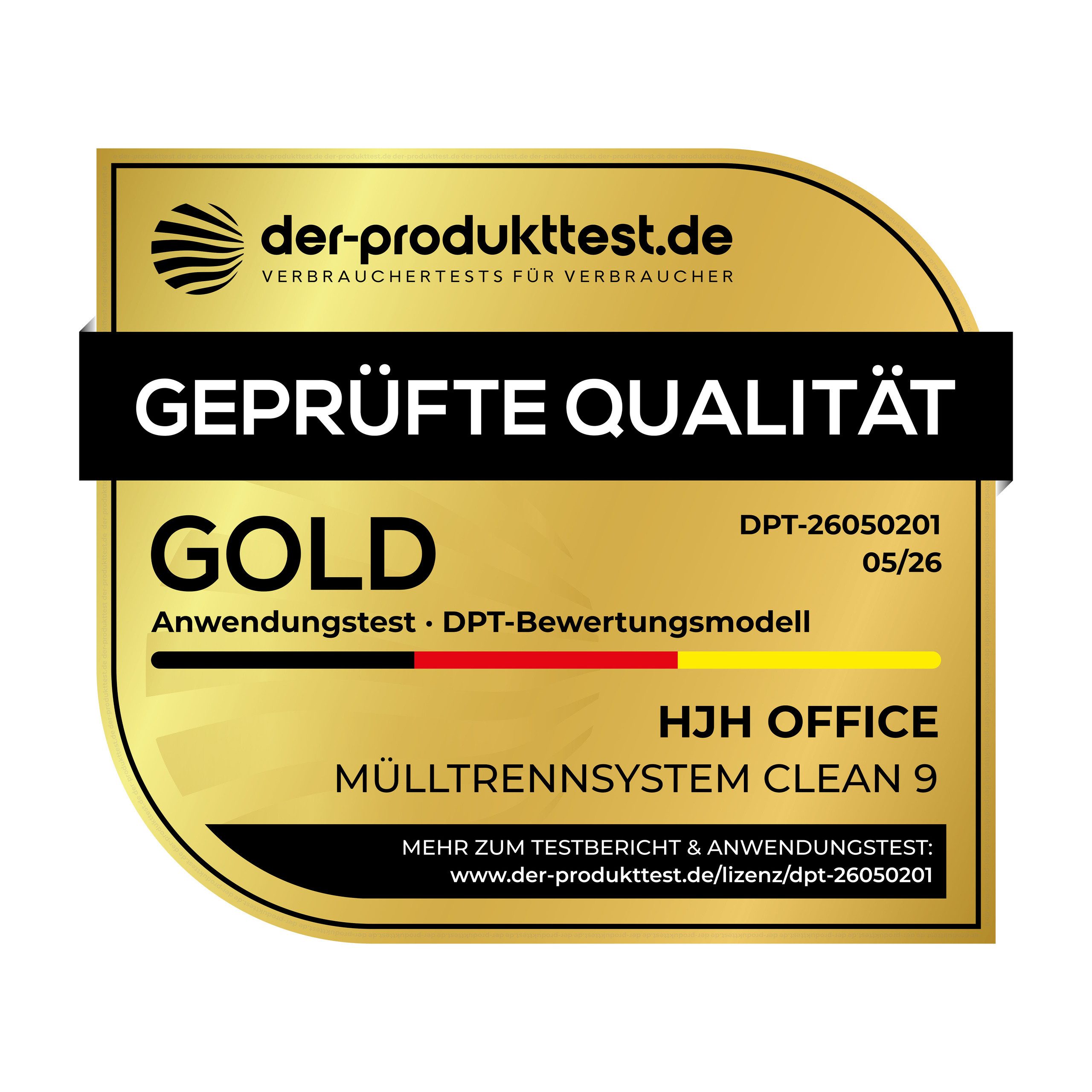 hjh OFFICE Mülleimer Clean 9 Abfalleimer, Mülltrennsystem Küche mit 2 Fächern, Abfalleimer 2 x 15L (30 Liter)