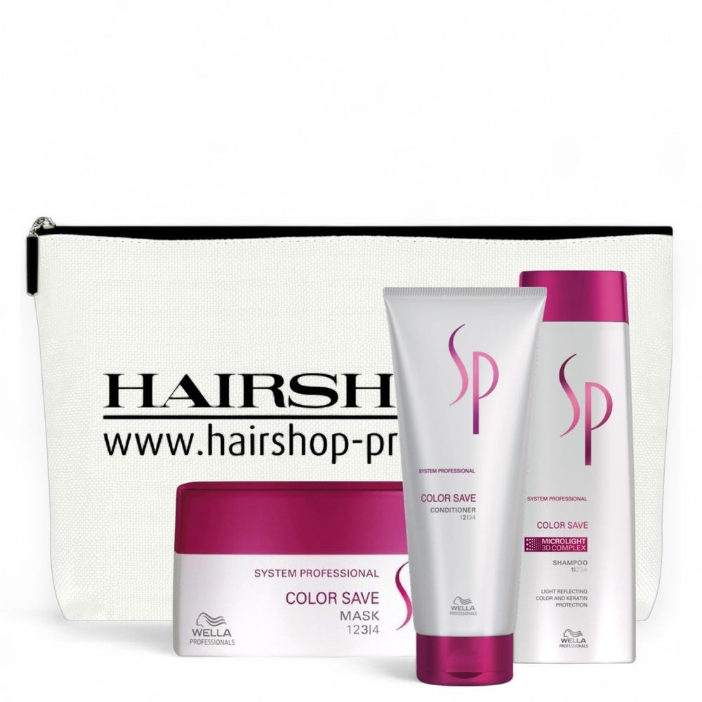 Wella SP Haarpflege-Set Color Save Geschenkset - Shampoo 250ml+Cond. 200ml+Mask 200ml+Tasche