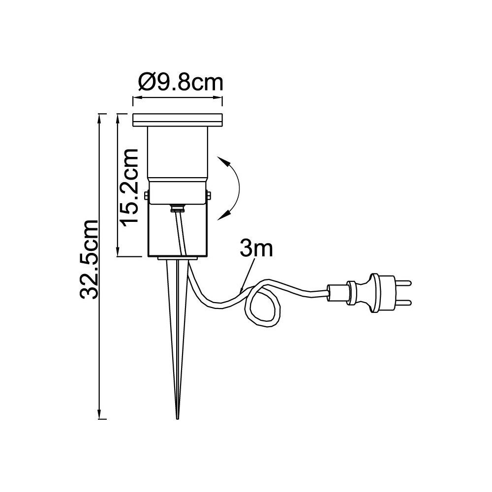 etc-shop Gartenstrahler, Aluminium Beweglich Klar Lampe Leuchte Garten Spot Leuchtmittel Außen nicht Weg inklusive, Glas