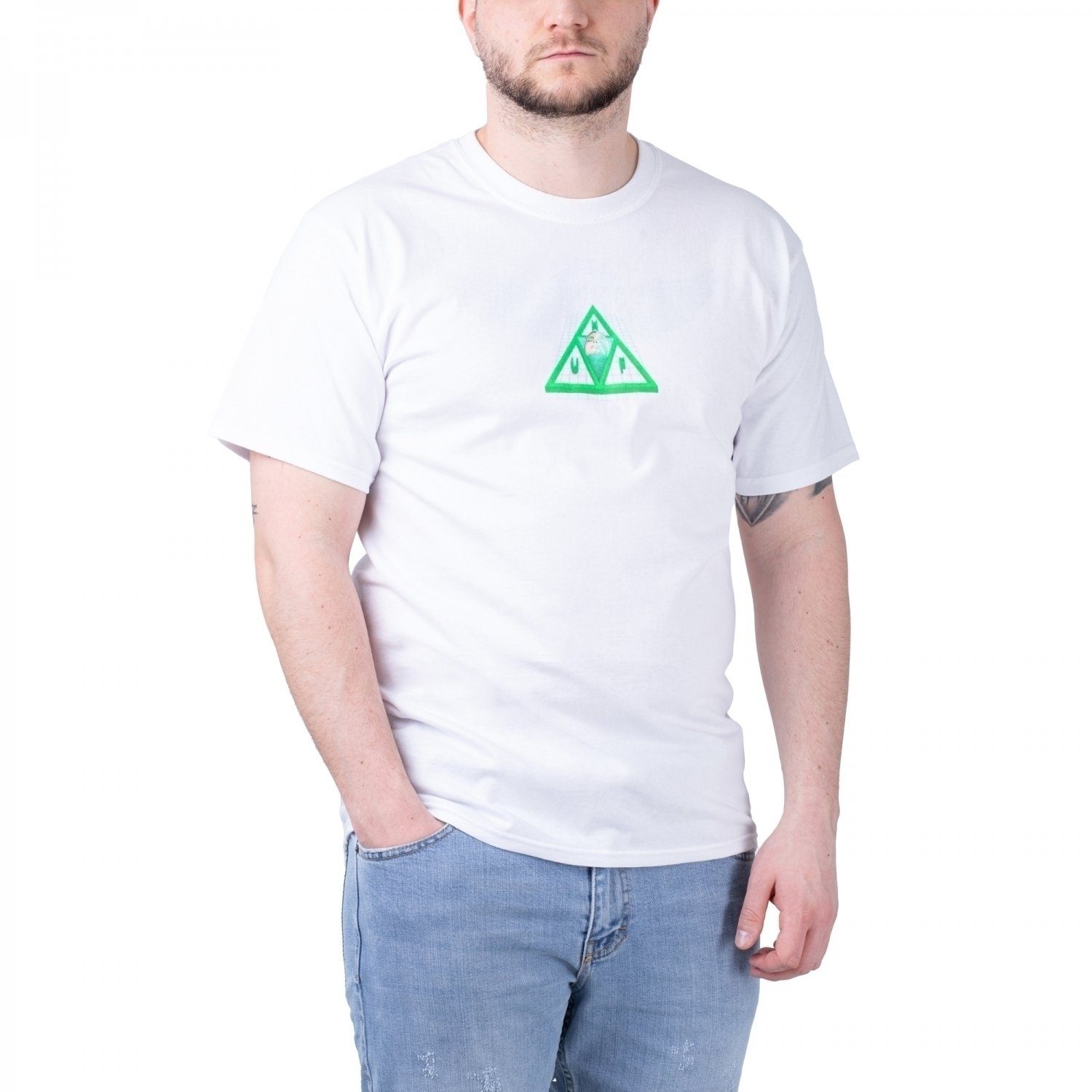 HUF T-Shirt HUF Digital Dream Triple Triangle Tee White | T-Shirts