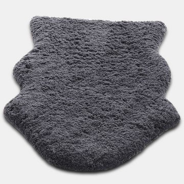 Fellteppich Eva Grau, Teppich, 100% Polyester, Karat, Höhe: 70 mm, fellförmig
