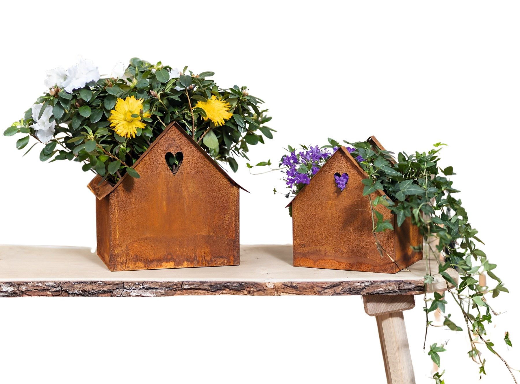 Dekoleidenschaft Blumentopf "Haus" aus Metall mit günstig online kaufen