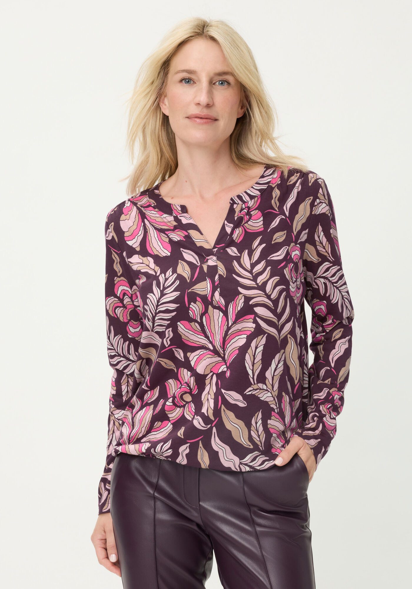 Olsen Longshirt (1-tlg) mit Tunika-Ausschnitt