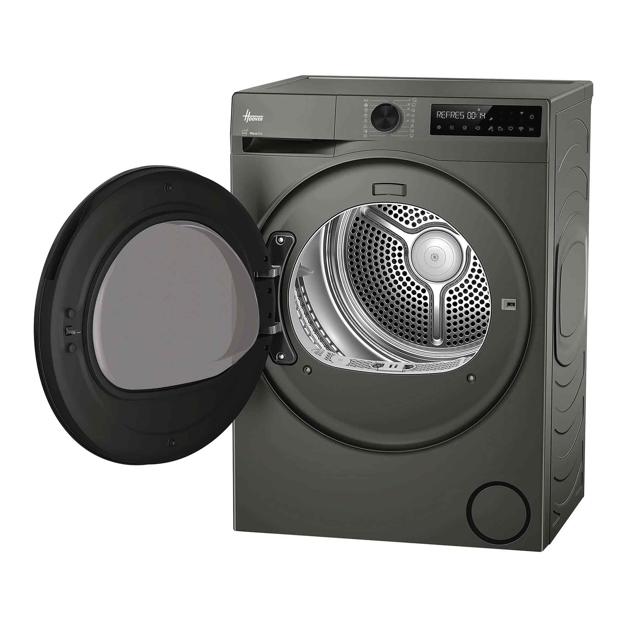 Hoover Wärmepumpentrockner HBP 9N3BGX-S, Smarte Bedienung mit Wi-Fi und Bluetooth