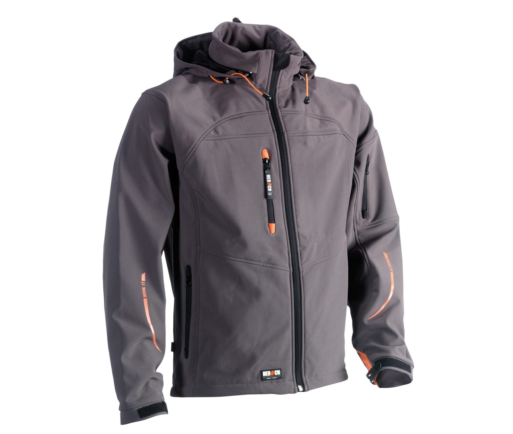 Herock Arbeitsjacke 3-Lagen Jacke mit Kapuze wasserdicht unisex abnehmbare Kapuze