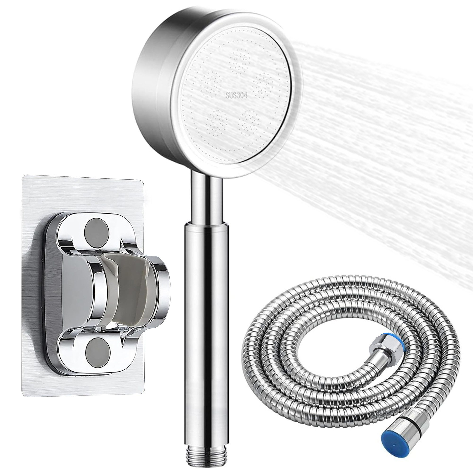 BRAIDOL Handbrause Handbrause Wasserfall, Handbrause Duschkopf mit Schlauch, (abnehmbarer Duschkopf, Komplett Set, 1-tlg. mit 1.5m Schlauch), mit einer winkelverstellbare Duschkopfhalterung
