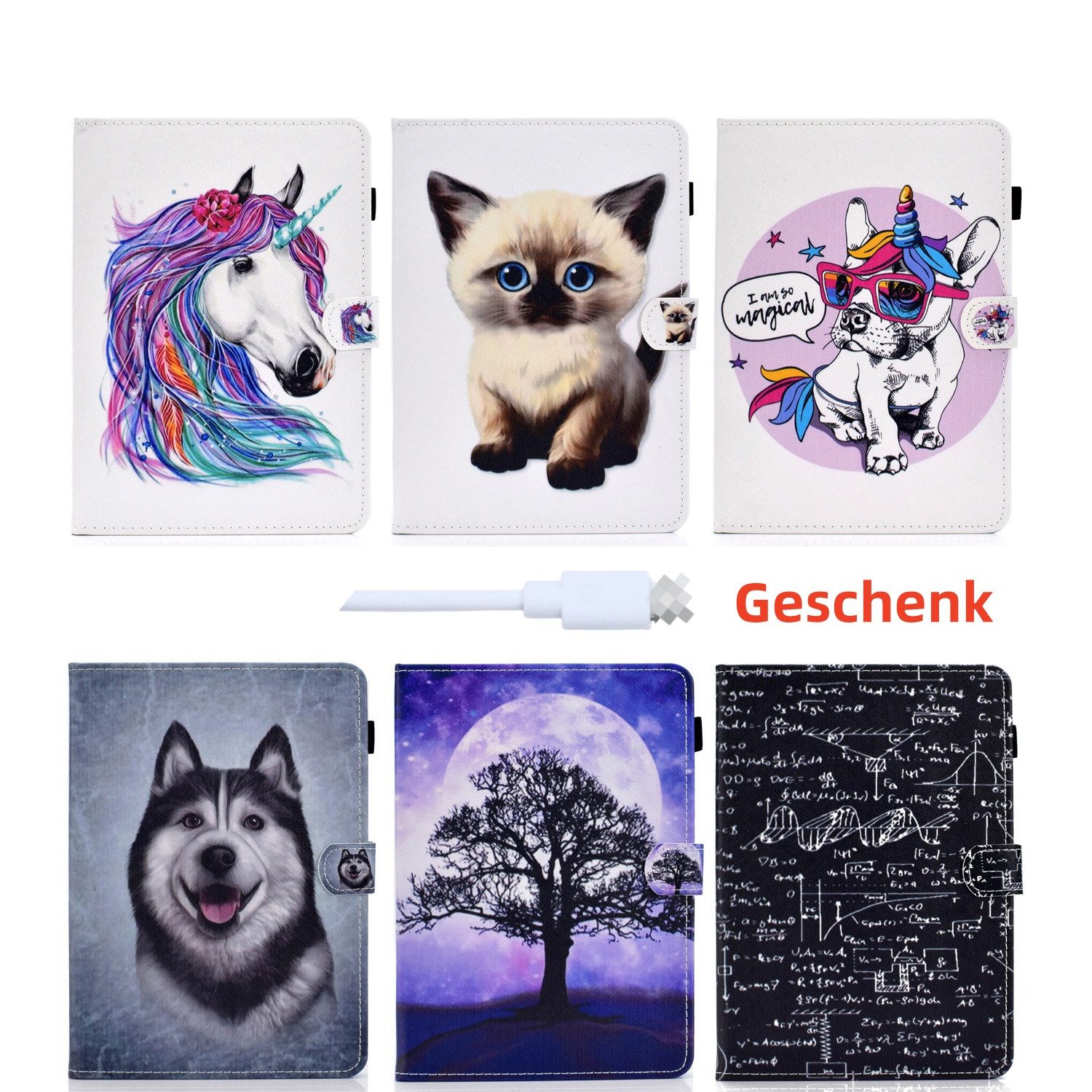 trends for living Tablet-Hülle Schutzhülle Cover Etui Hülle Case Tasche Für iPad Leder Schnalle