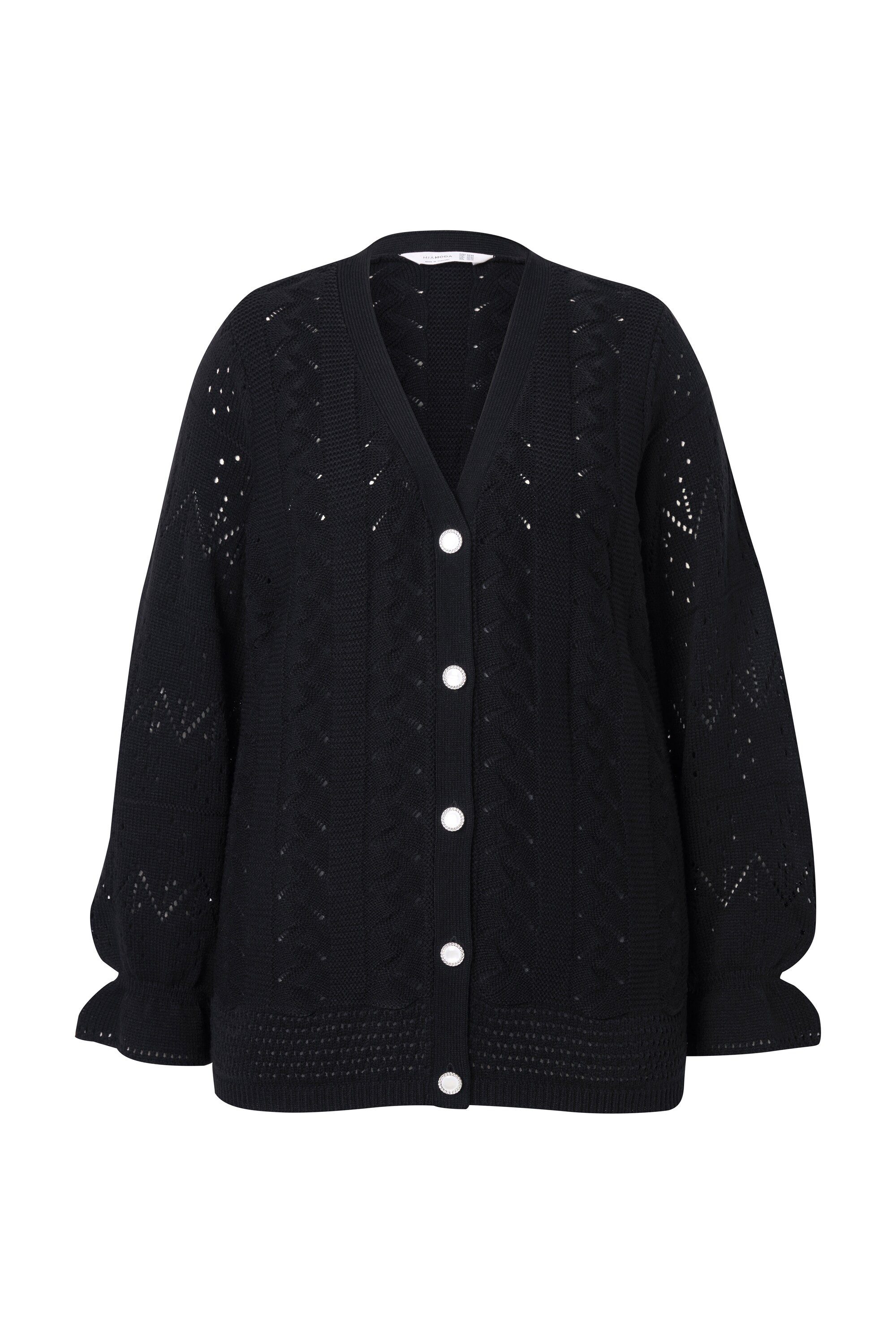 MIAMODA Strickjacke Strickjacke Langarm mit Volant günstig online kaufen