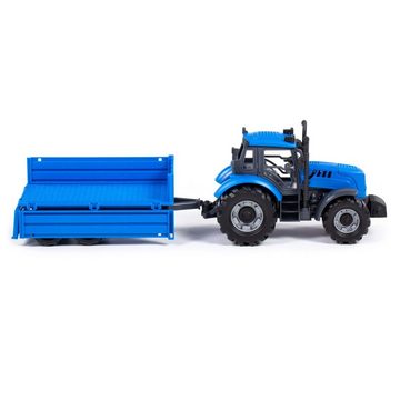 Polesie Spielzeug-Traktor Polesie Traktor Progress mit Anhänger, Schwungantrieb Box