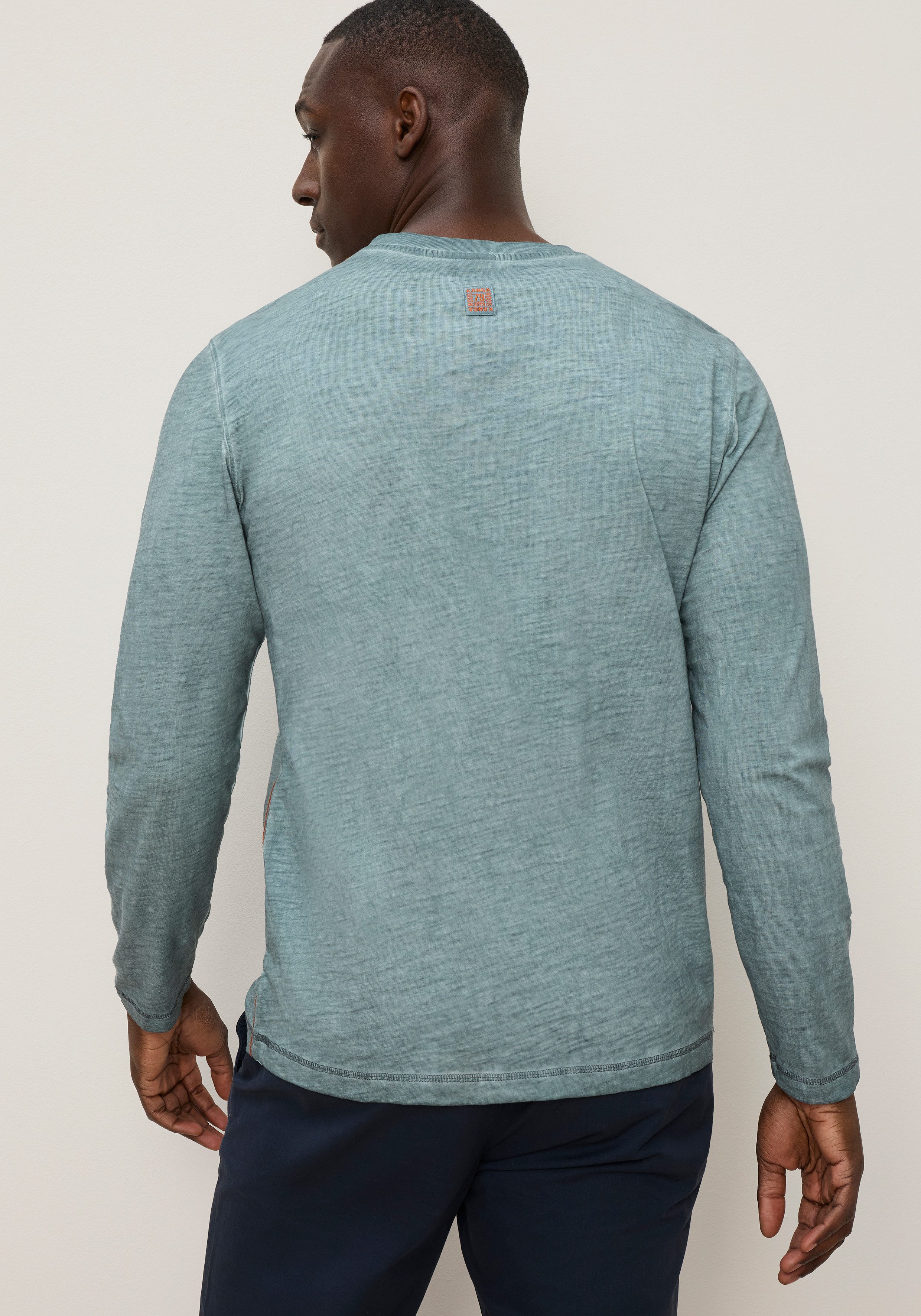 KangaROOS Langarmshirt mit V-Ausschnitt, Langarm-Design, aus Slub-Material