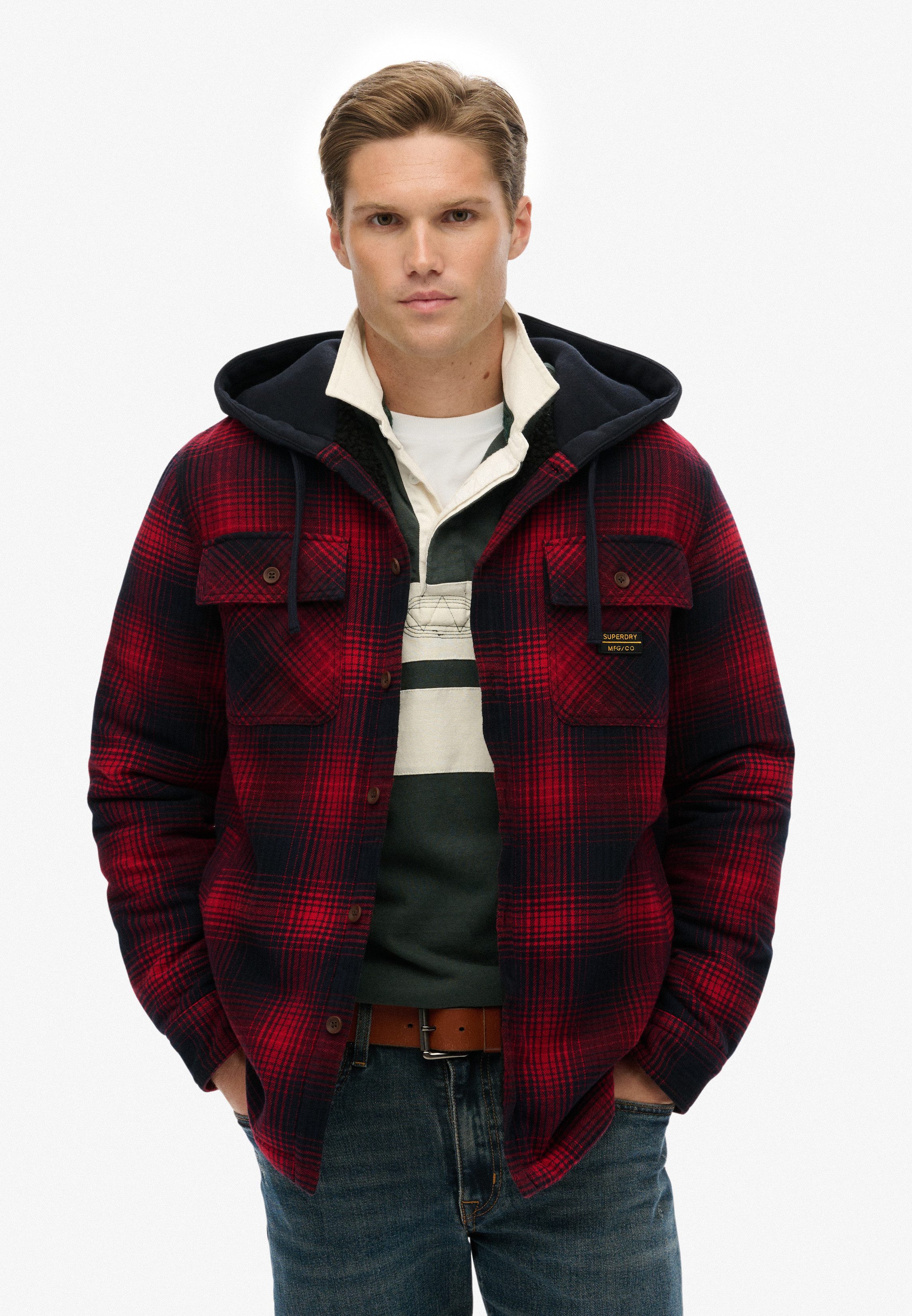 Superdry Langarmhemd SURPLUS HOODED CHECK SHIRT günstig online kaufen