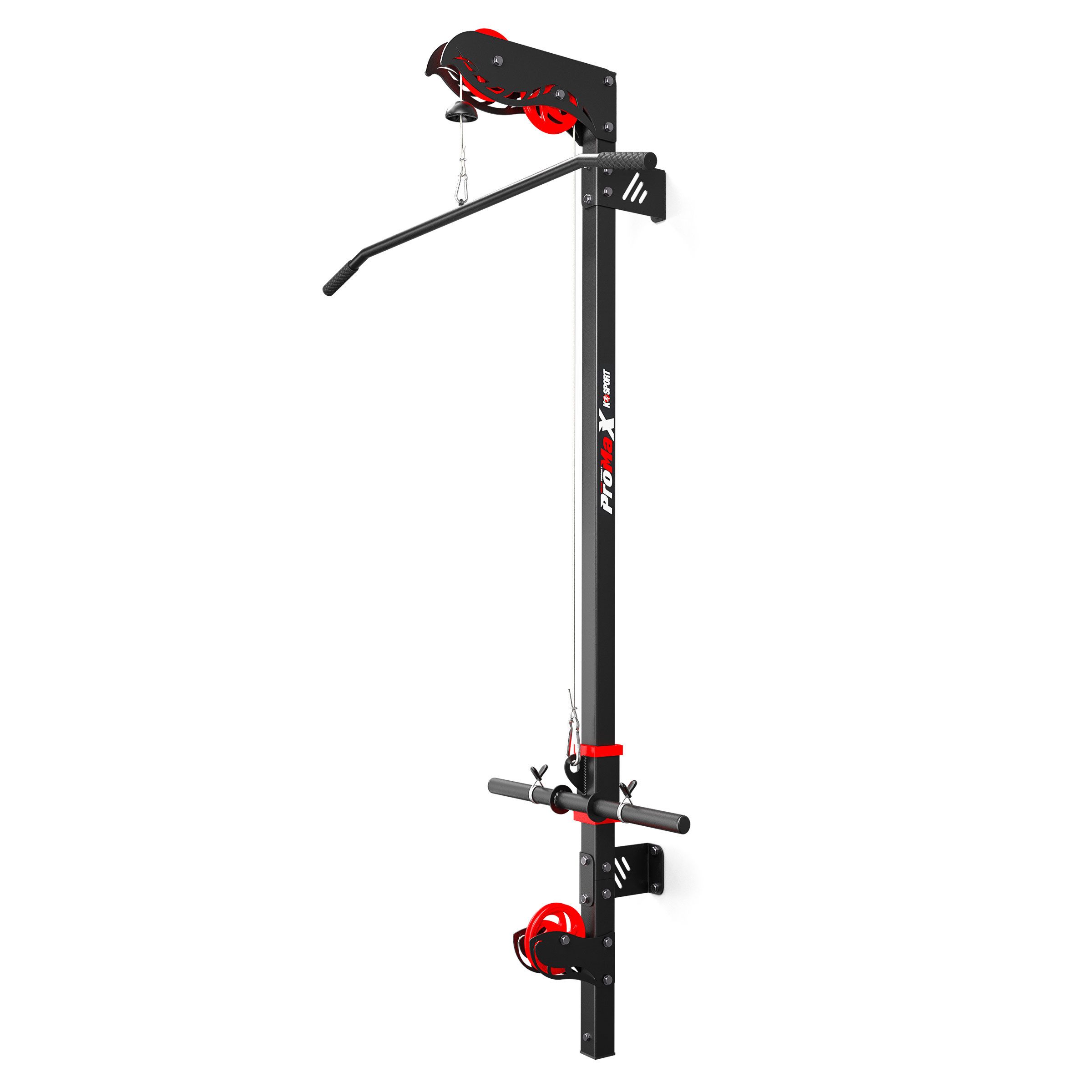 K-SPORT Kraftstation Oberer & unterer Kabelzug zur Wandmontage, (Fitness-Seilzug für effektiven Muskelaufbau, Kabelzugstation zum Trainieren Aller Muskeln), Made in EU!