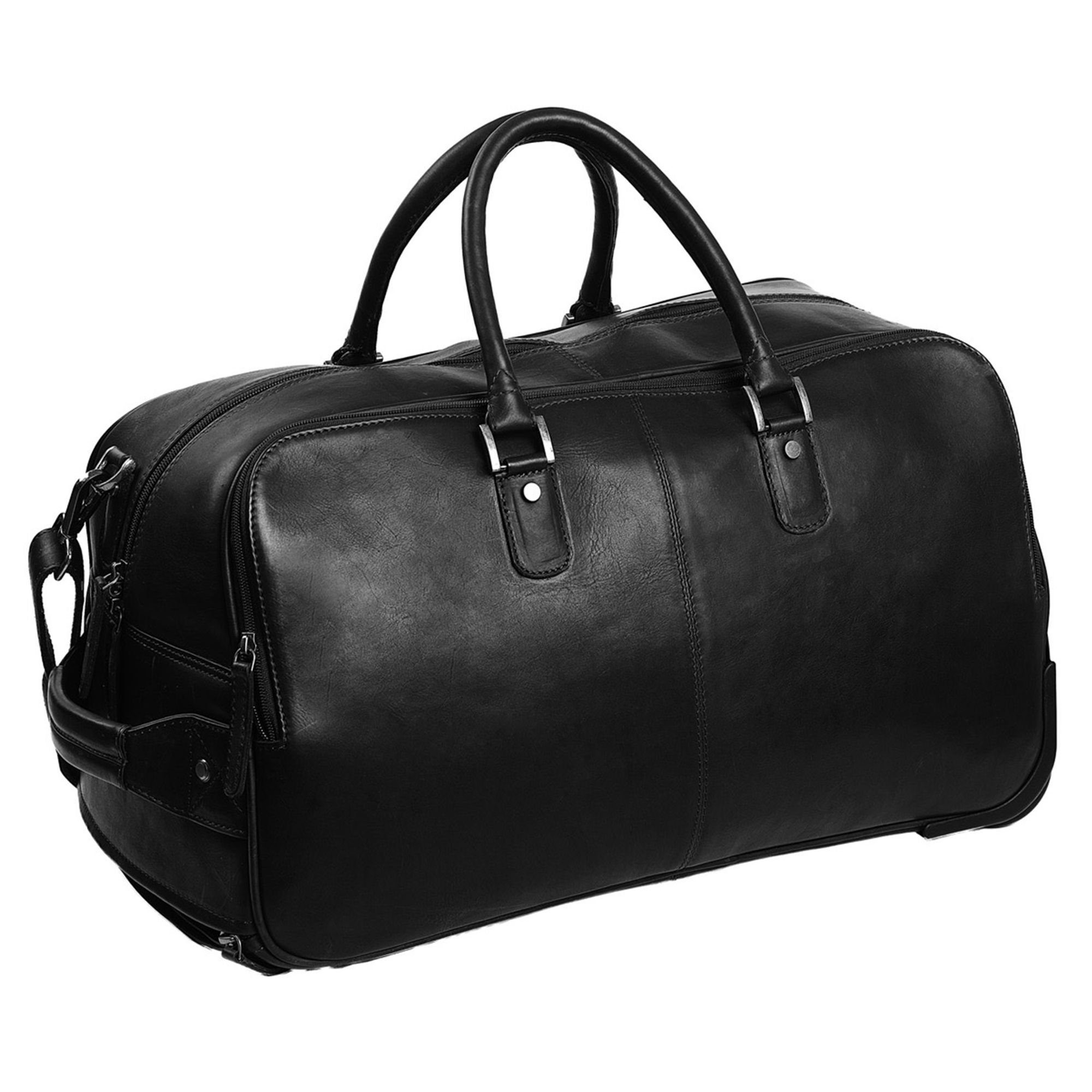 Pull Leder Brand Wax The Up, Chesterfield Reisetasche schwarz