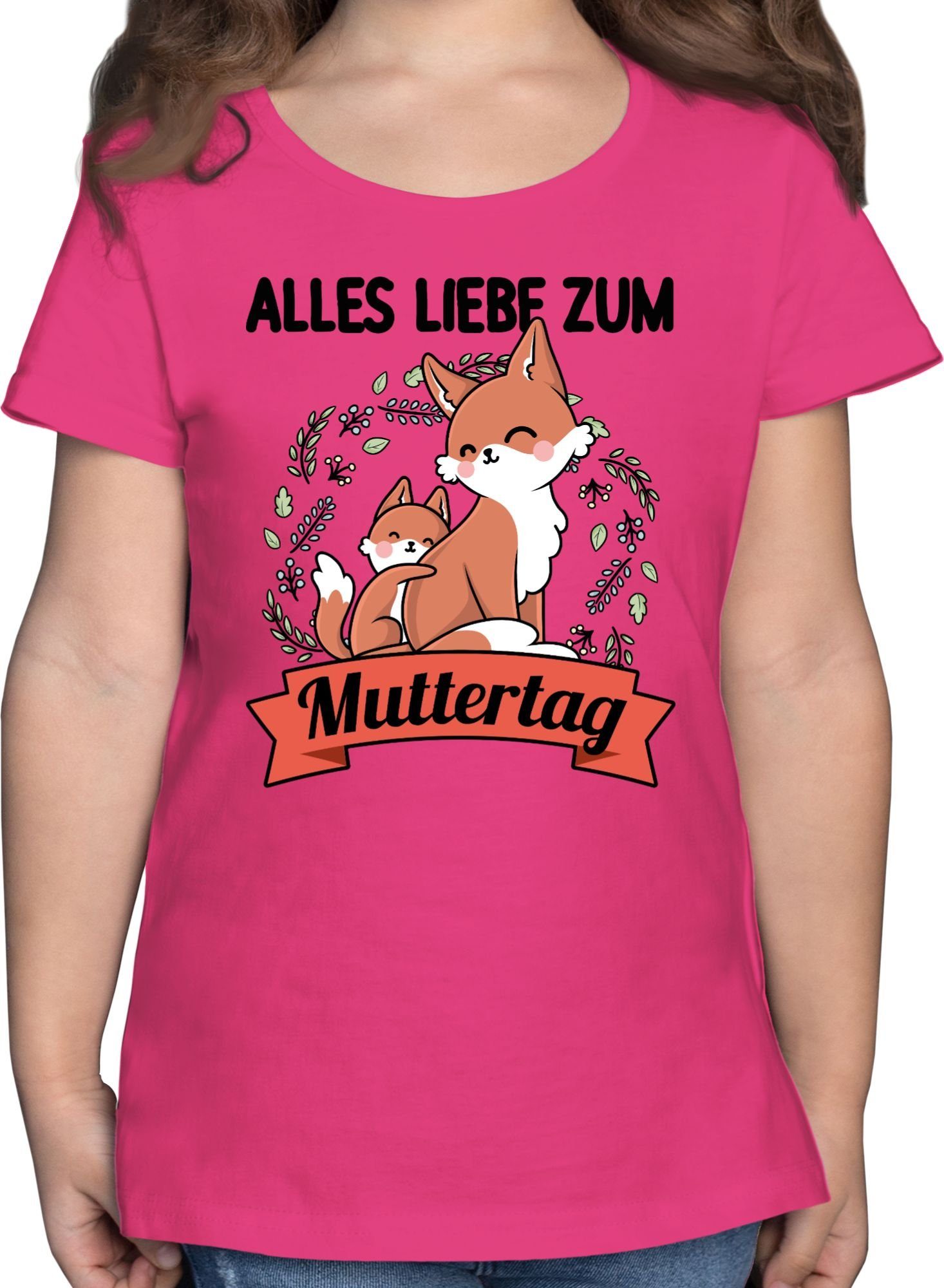 Shirtracer T-Shirt Alles liebe zum Muttertag III Muttertagsgeschenk 1 Fuchsia