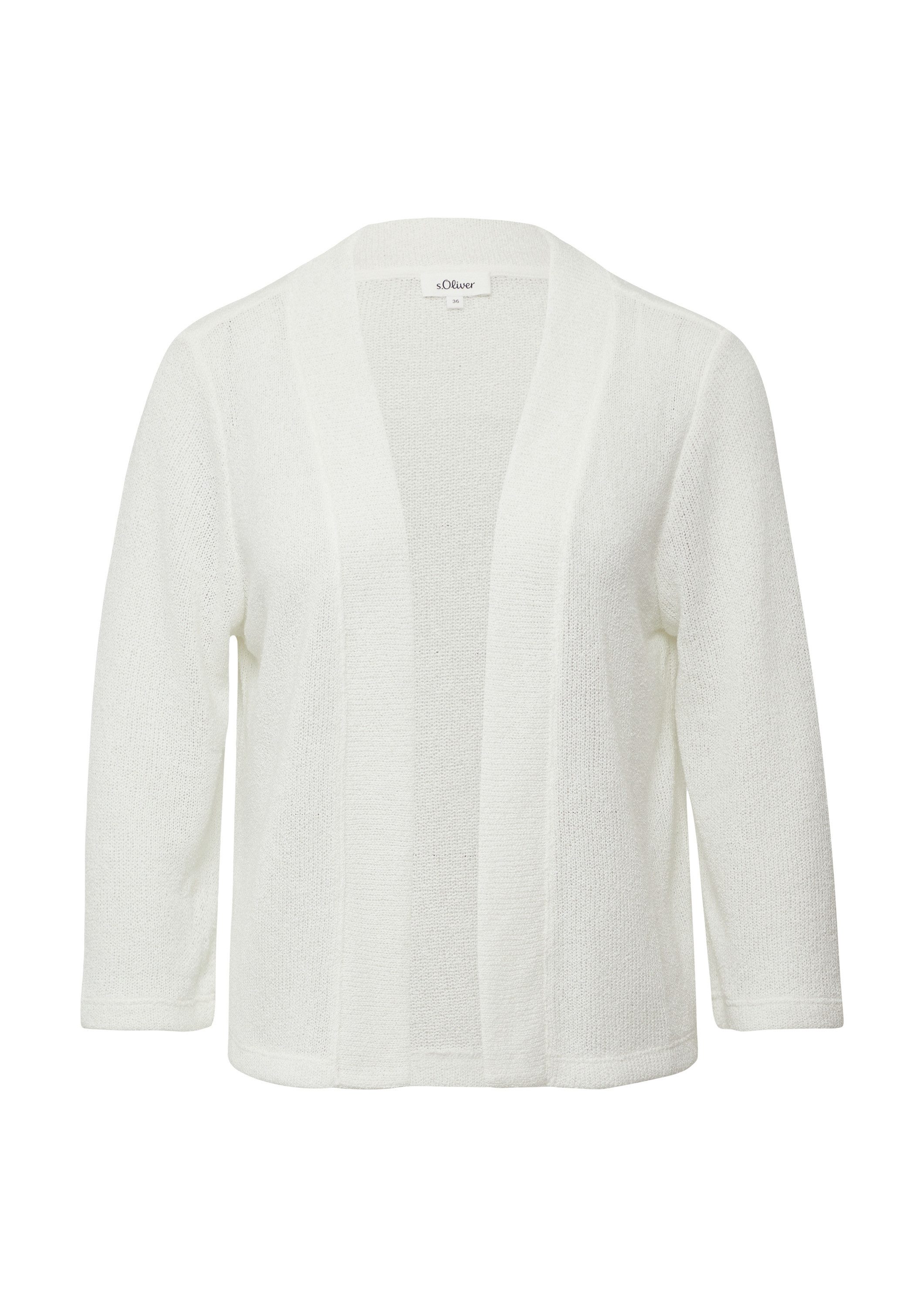s.Oliver Cardigan Indoor-Jacke Cardigan aus Bouclégarn mit 3/4-Ärmeln