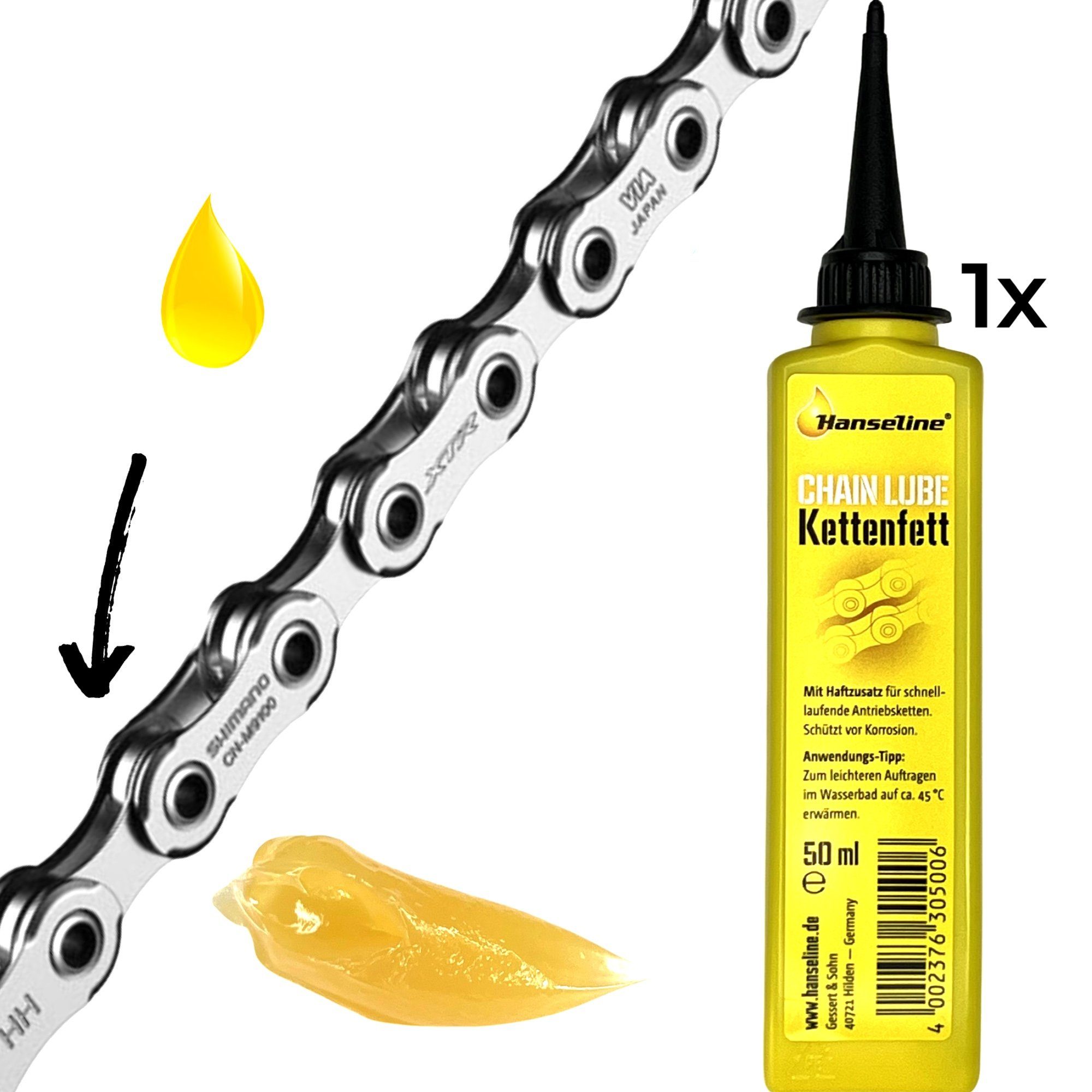 Chain Fahrrad-Montageständer Kettenfett Schmiermittel 50ml Hanseline Lube Fahrrad Hanseline