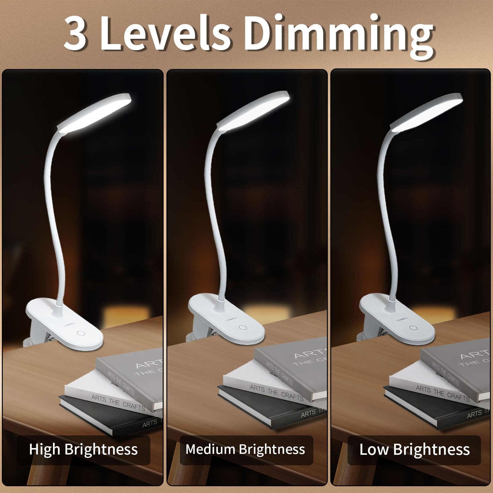 LQWELL LED Leselampe Leselampe Bett, Clip-On,3 günstig online kaufen