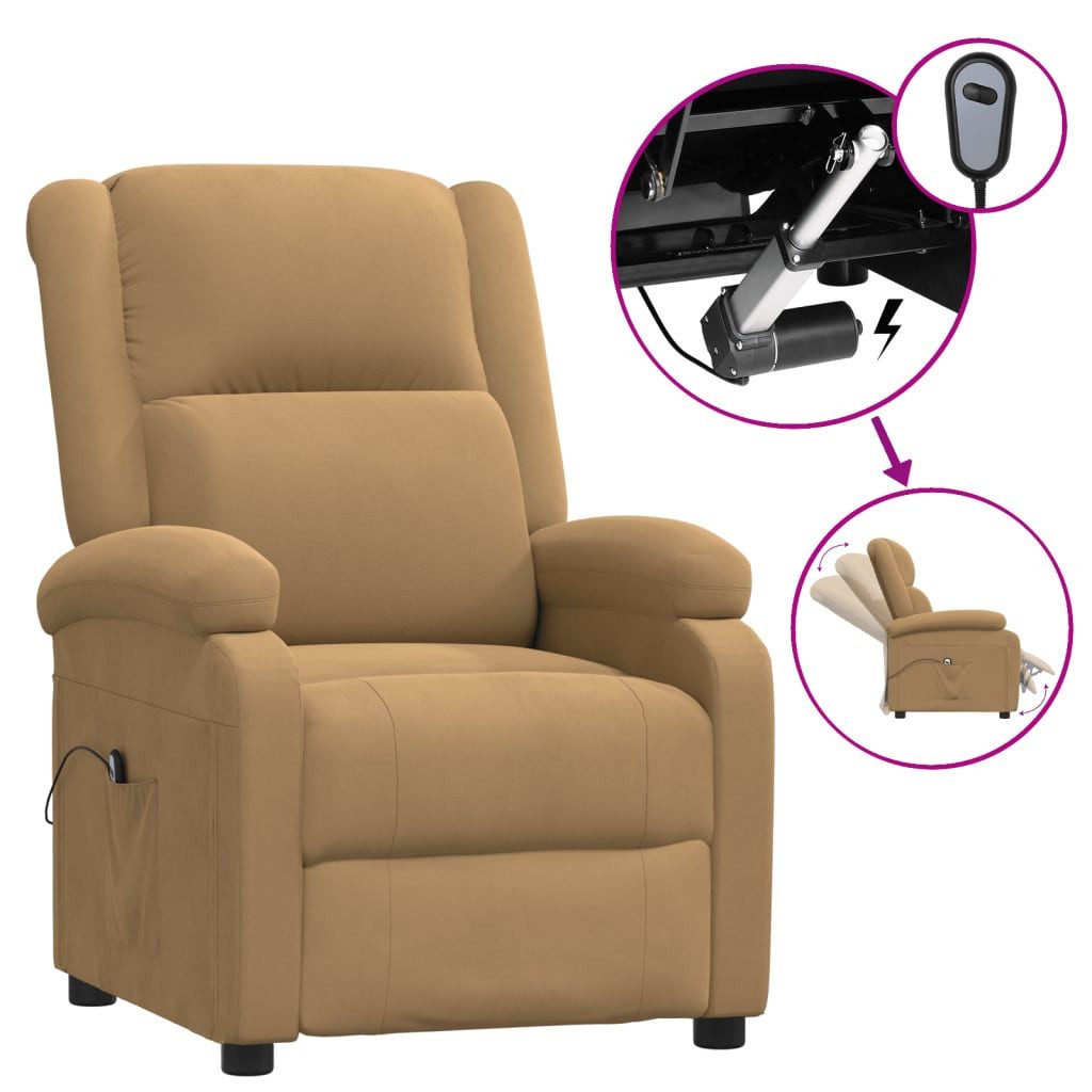 vidaXL Sessel Relaxsessel Elektrisch Braun Samt günstig online kaufen