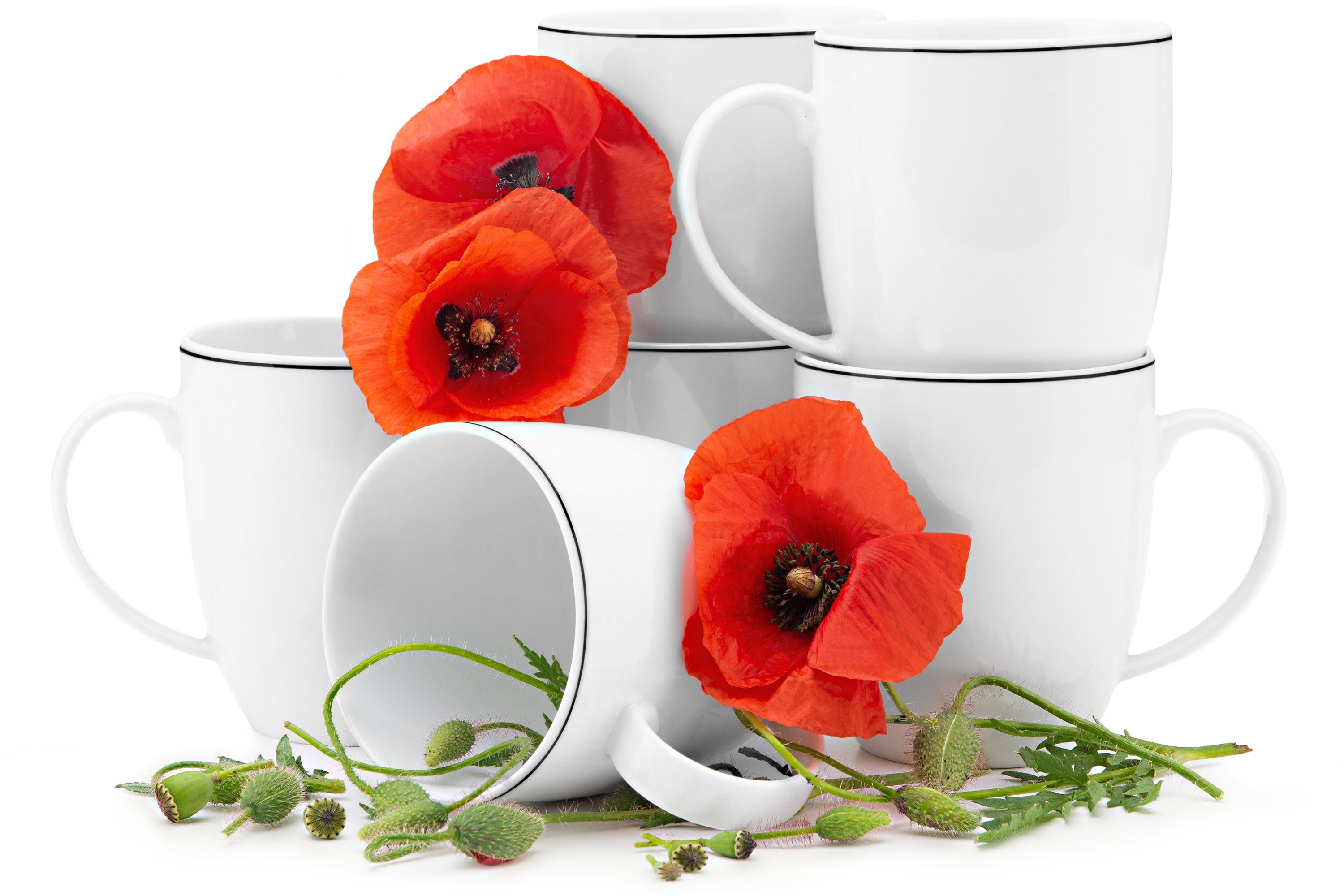 KONSIMO® Кружки BOSS Кружки-Set Kaffeebecher 6 Personen 6-tlg, 6-tlg., Porzellan, rund, 380ml