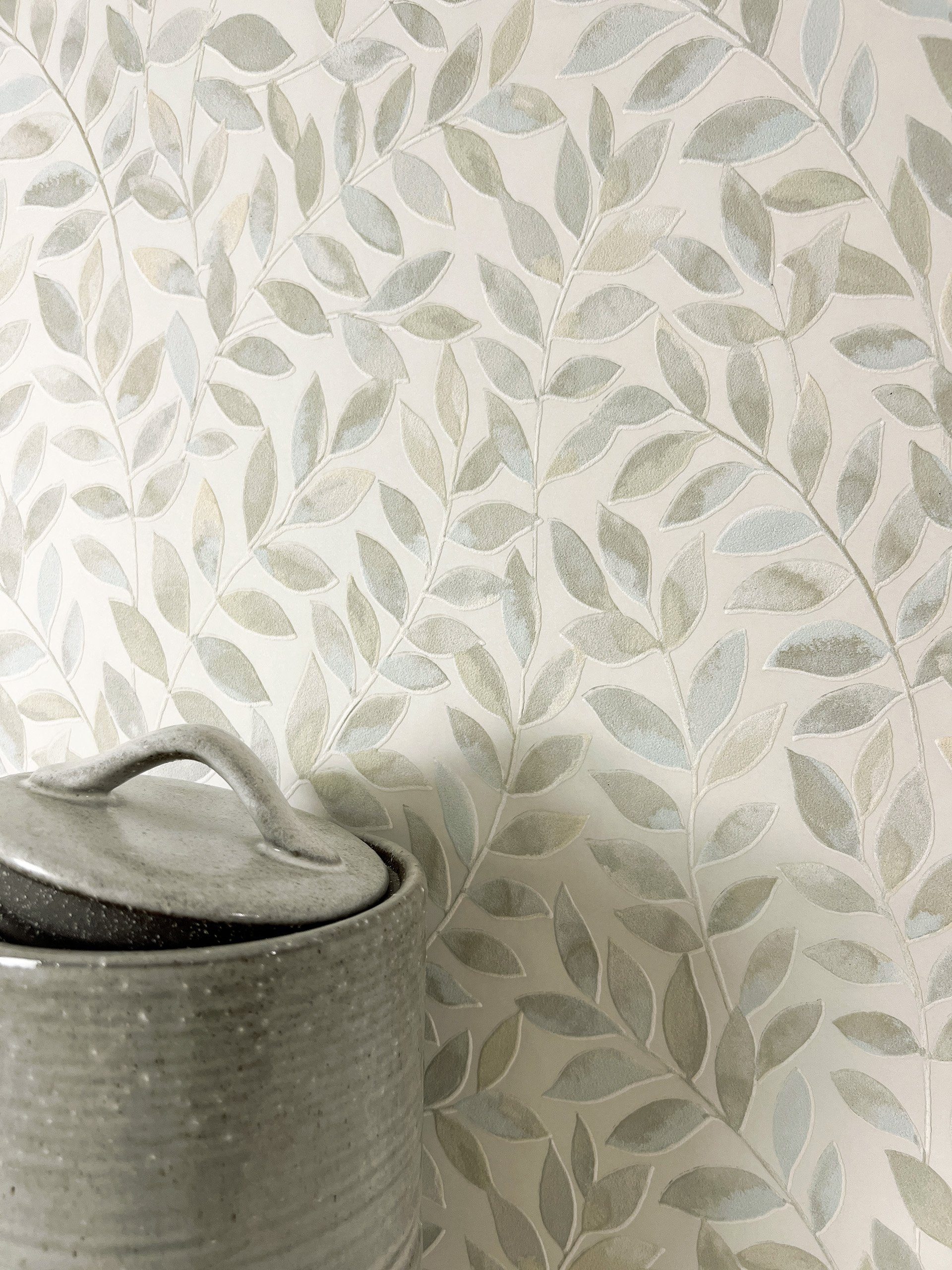 Newroom Vliestapete Ambra Beige Tapete Mustertapete Blätter, Ranken, Floral, strukturiert, Naturoptik
