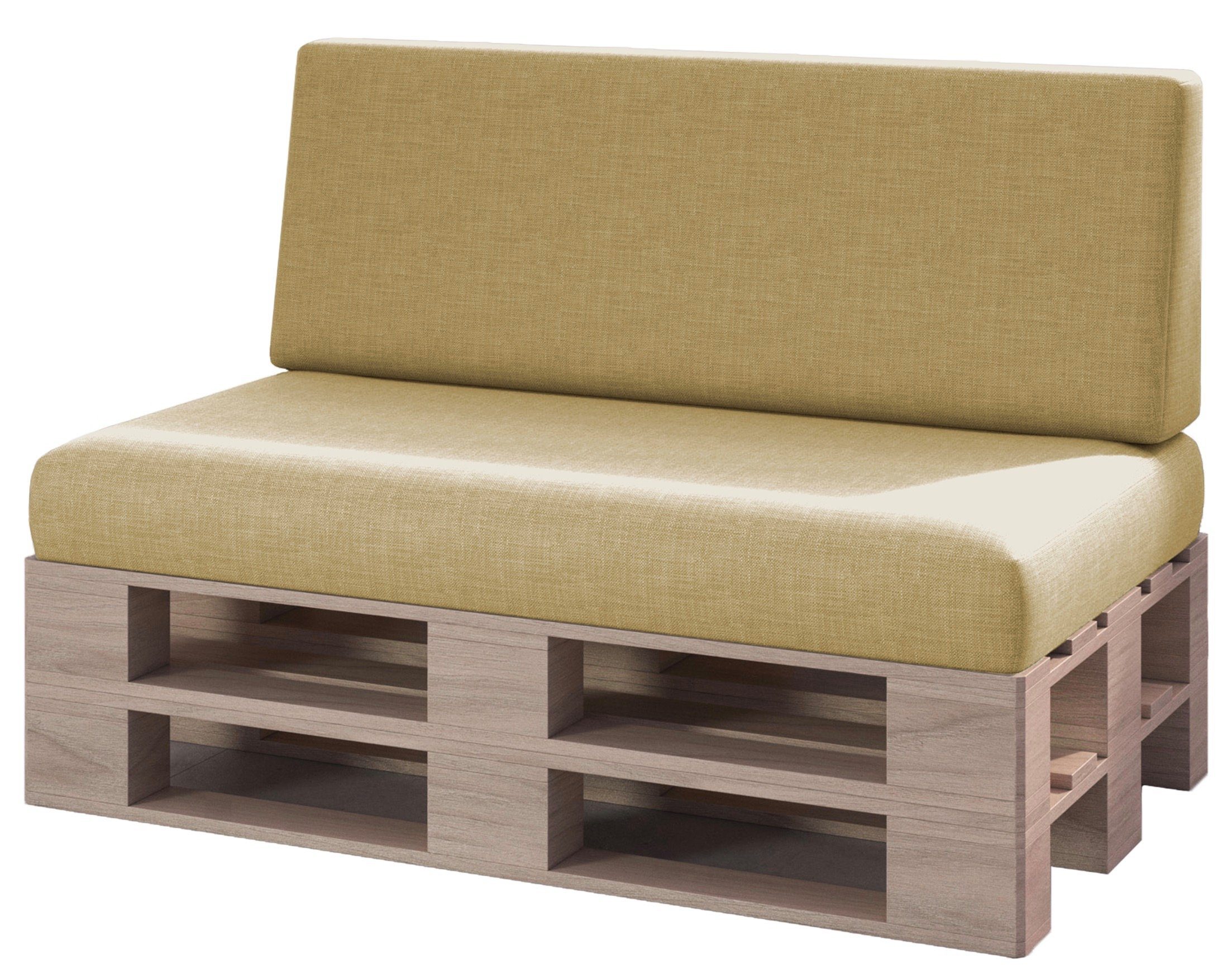 sunnypillow Palettenkissen Milano - 2er Set Palettenauflage mit abnehmbarem Bezug Kaltschaum, 2er Set Sitz- und Rückenkissen