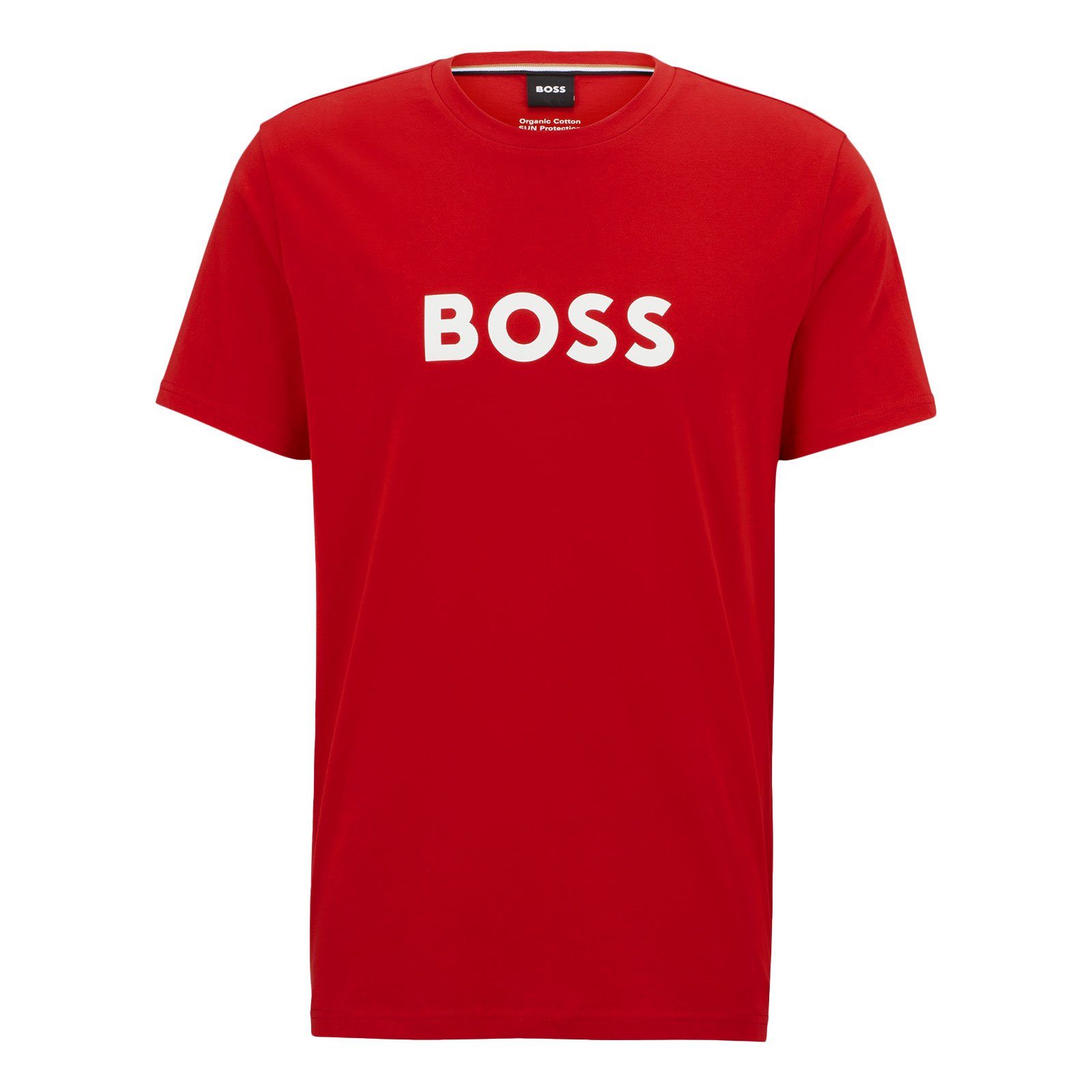 BOSS T-Shirt T-Shirt RN mit großem Markenprint auf der Brust