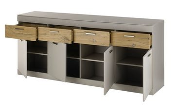 Furn.Design Sideboard Griego (Anrichte in Kieselgrau mit Eiche, Breite 200 cm), mit Soft-Close